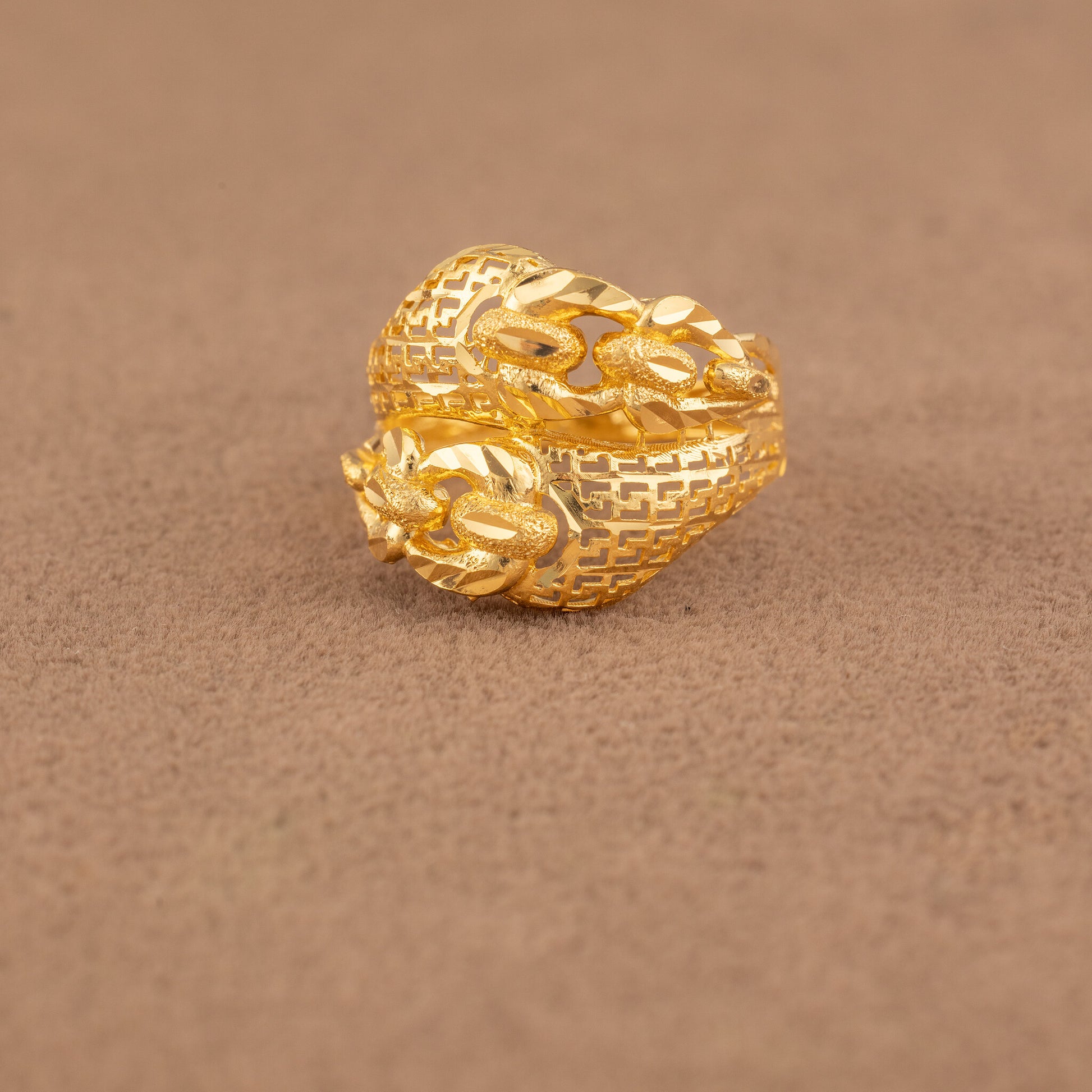 3D RP Rings (D424) - 925 Silver & 24K Gold Plated - Falaq Jewellery Oman