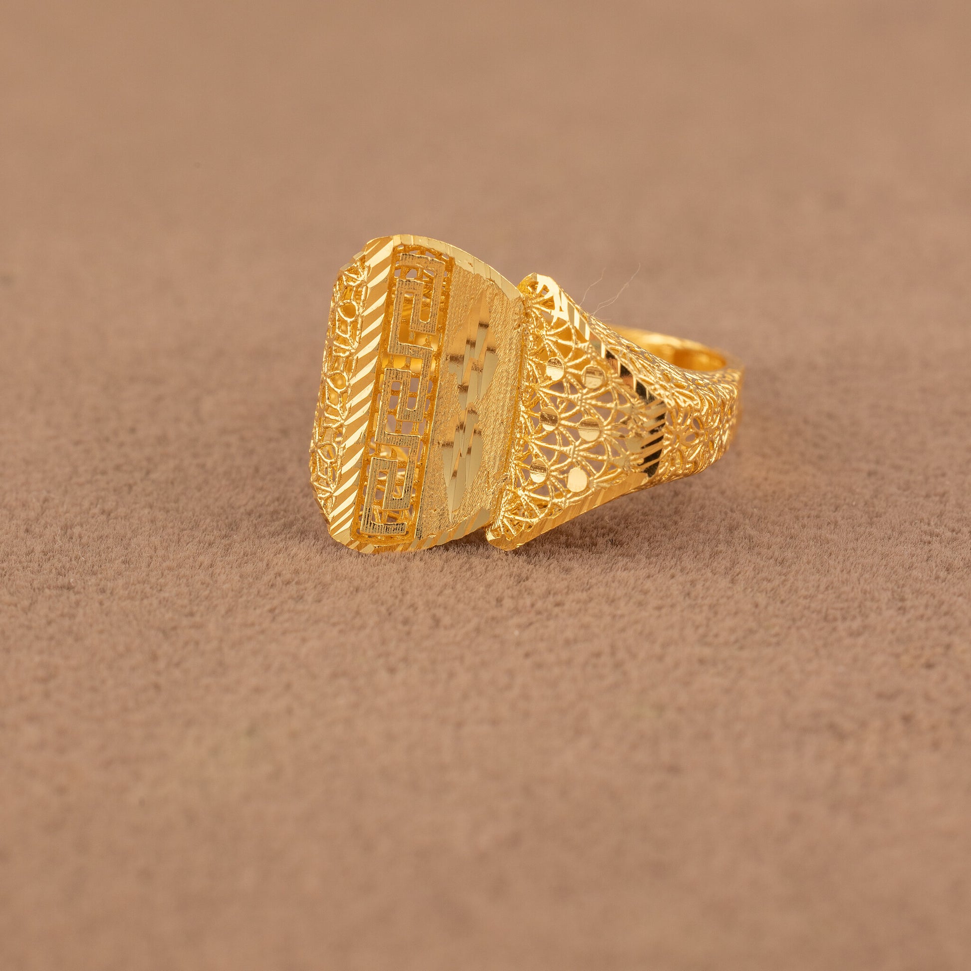 3D RP Rings (D425) - 925 Silver & 24K Gold Plated - Falaq Jewellery Oman