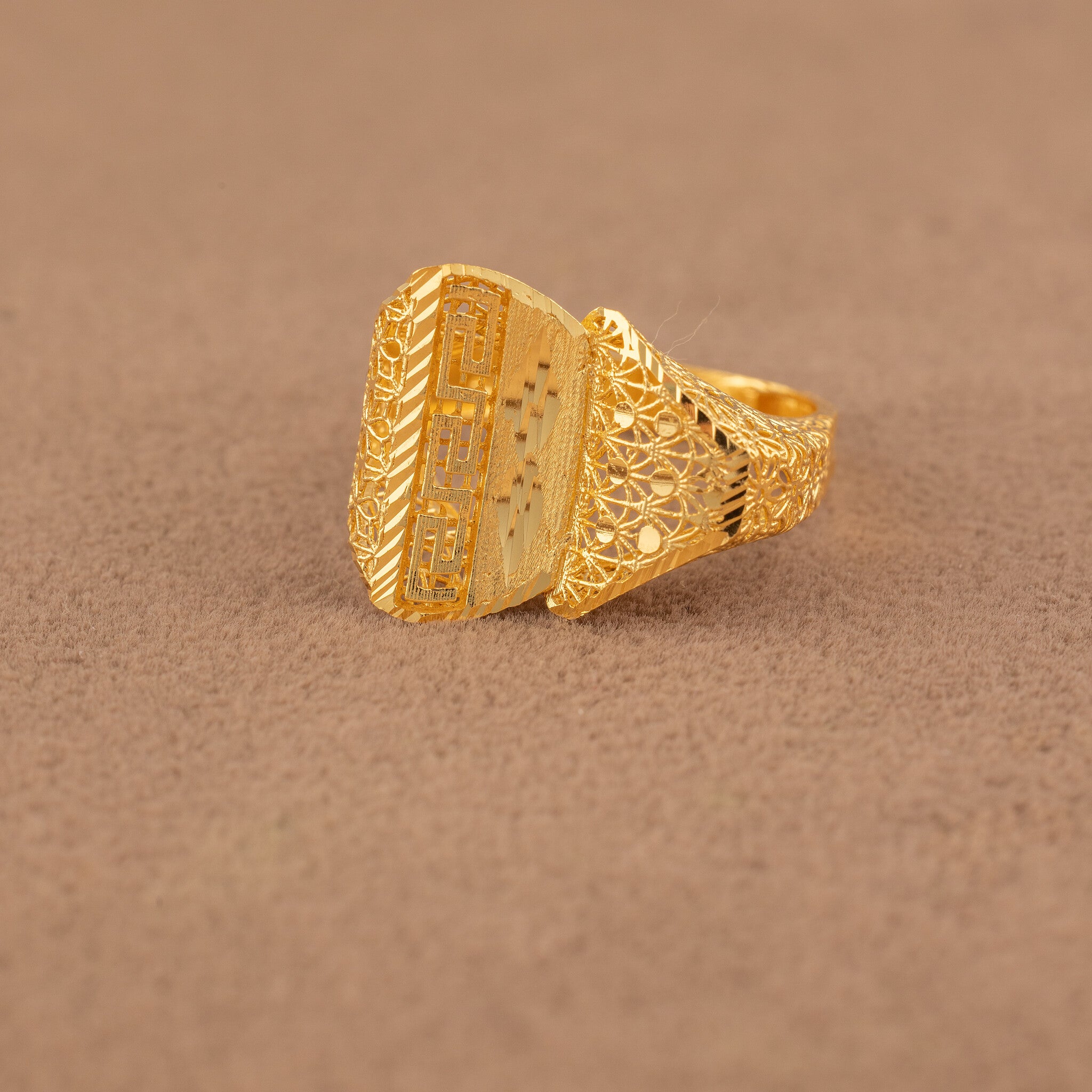 3D RP Rings (D425) - 925 Silver & 24K Gold Plated - Falaq Jewellery Oman