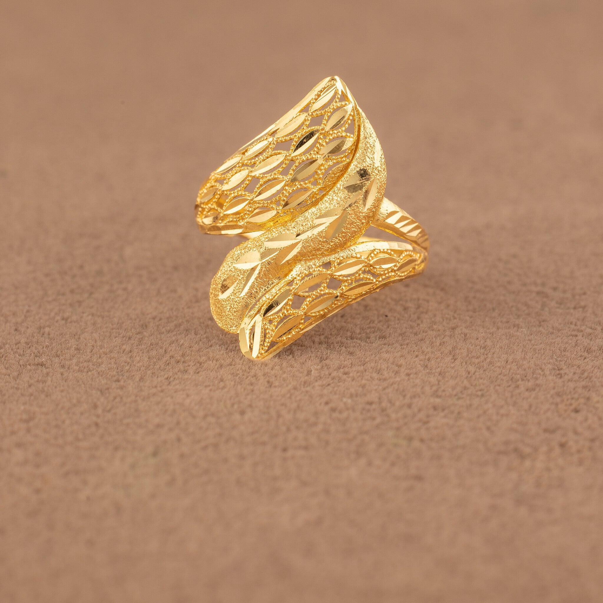 3D RP Rings (D426) - 925 Silver & 24K Gold Plated - Falaq Jewellery Oman