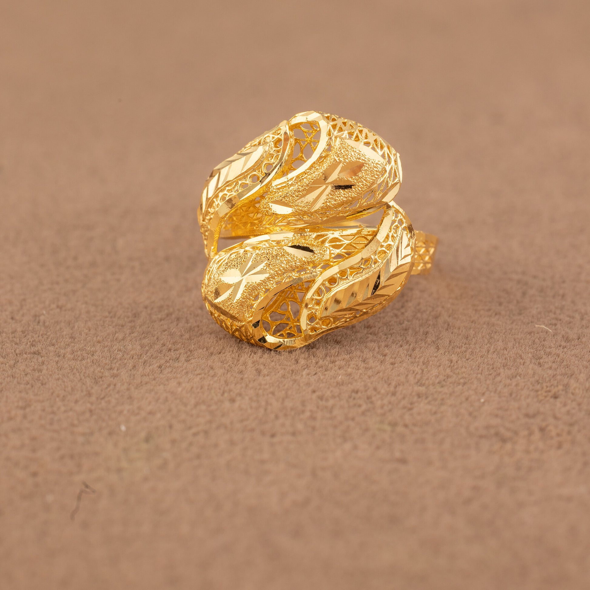 3D RP Rings (D427) - 925 Silver & 24K Gold Plated - Falaq Jewellery Oman