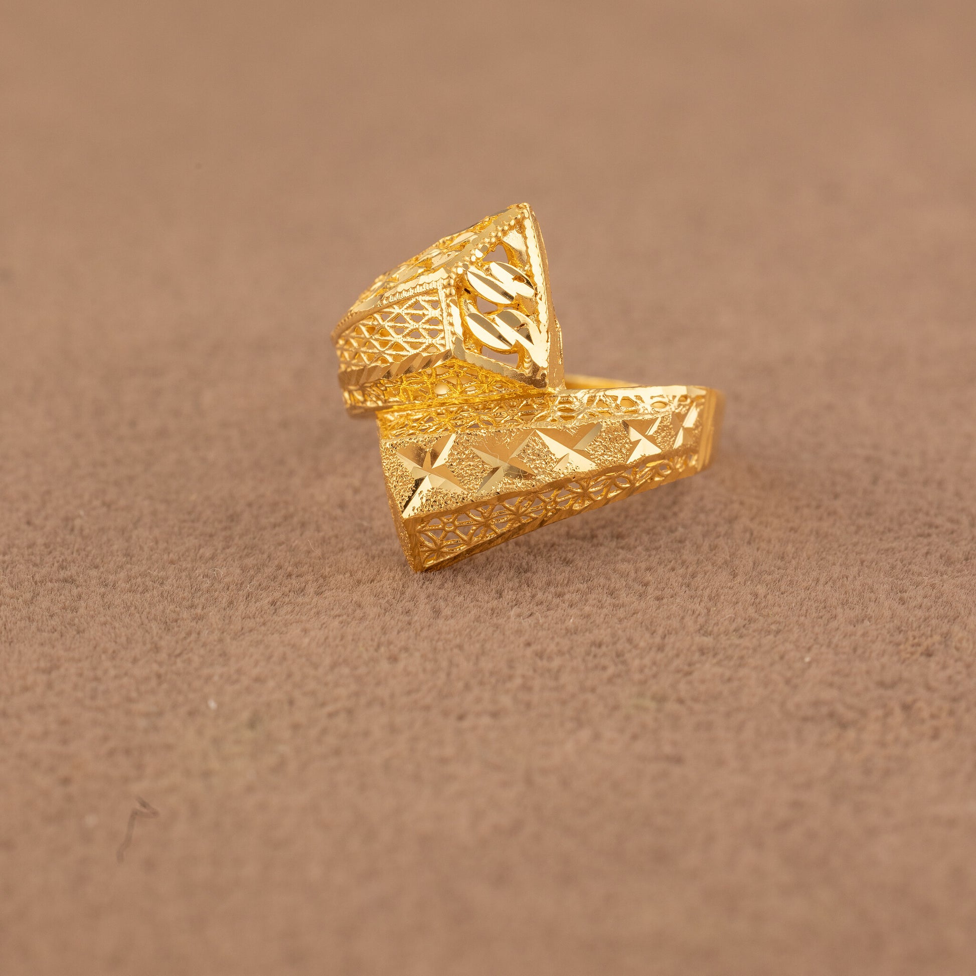 3D RP Rings (D428) - 925 Silver & 24K Gold Plated - Falaq Jewellery Oman