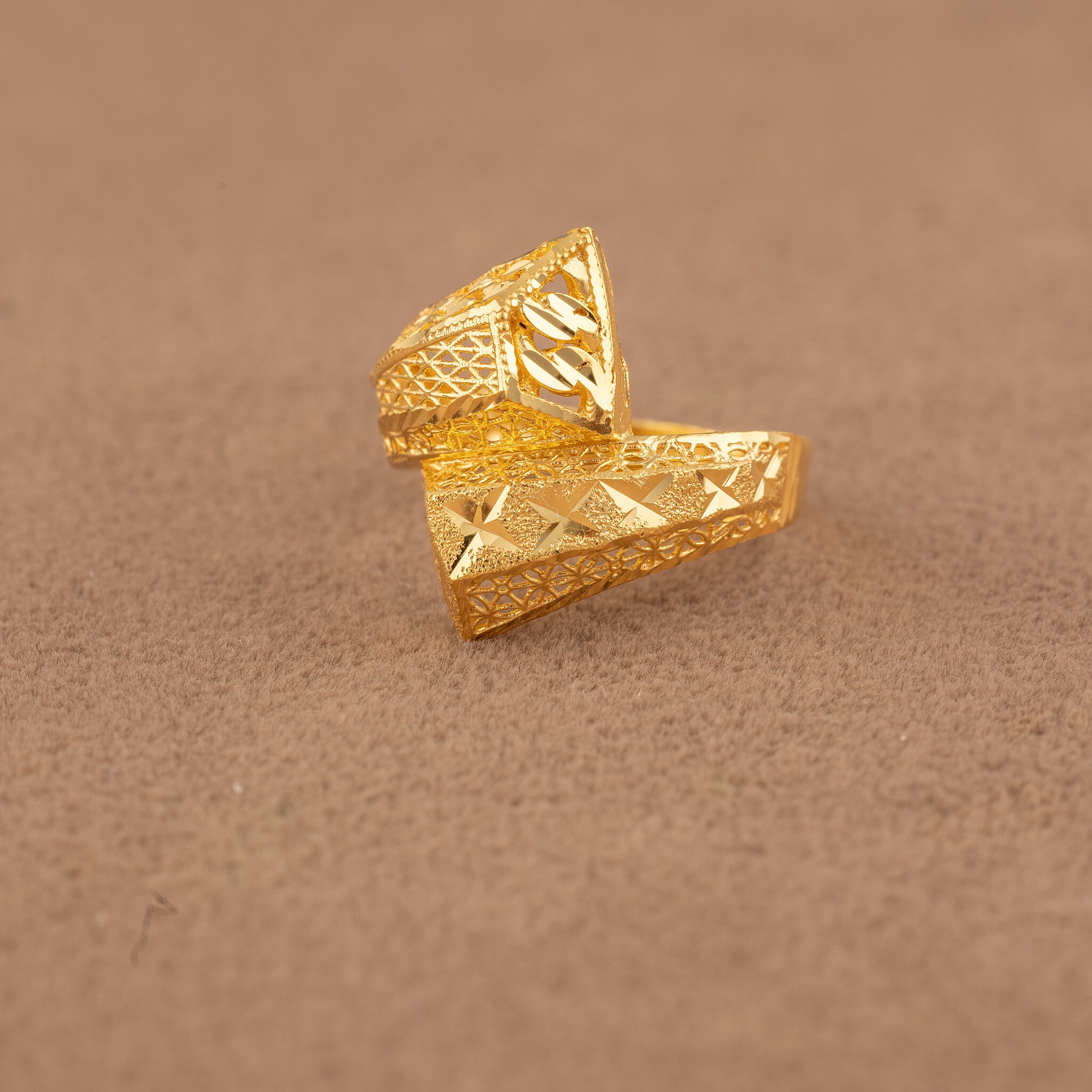 3D RP Rings (D428) - 925 Silver & 24K Gold Plated - Falaq Jewellery Oman
