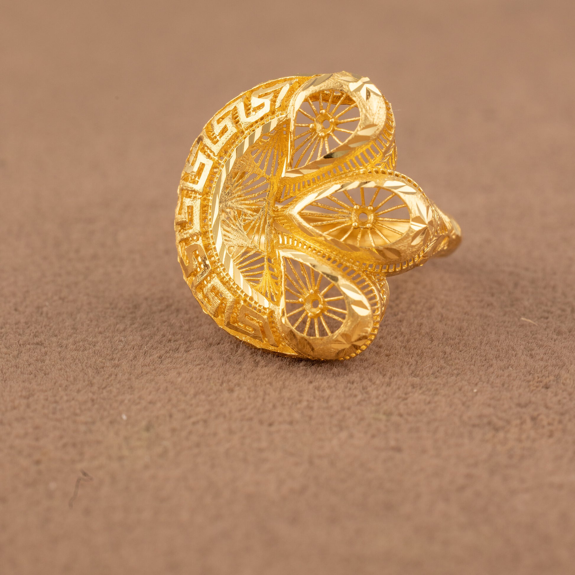3D RP Rings (D430) - 925 Silver & 24K Gold Plated - Falaq Jewellery Oman