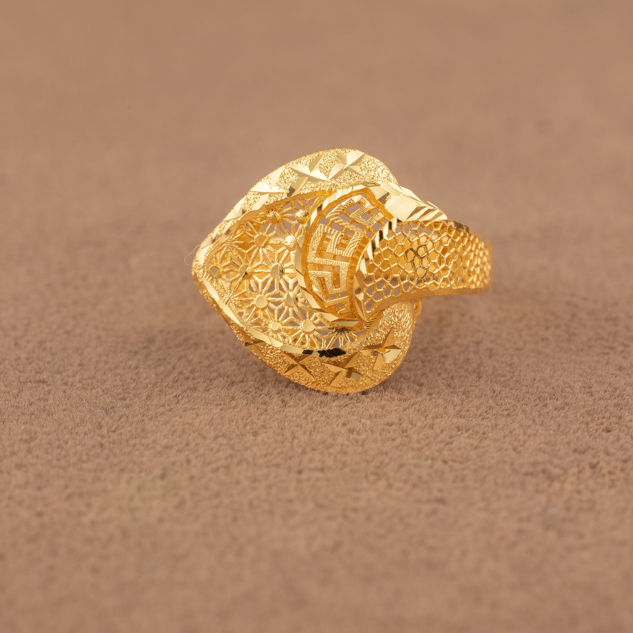 3D RP Rings (D433) - 925 Silver & 24K Gold Plated - Falaq Jewellery Oman