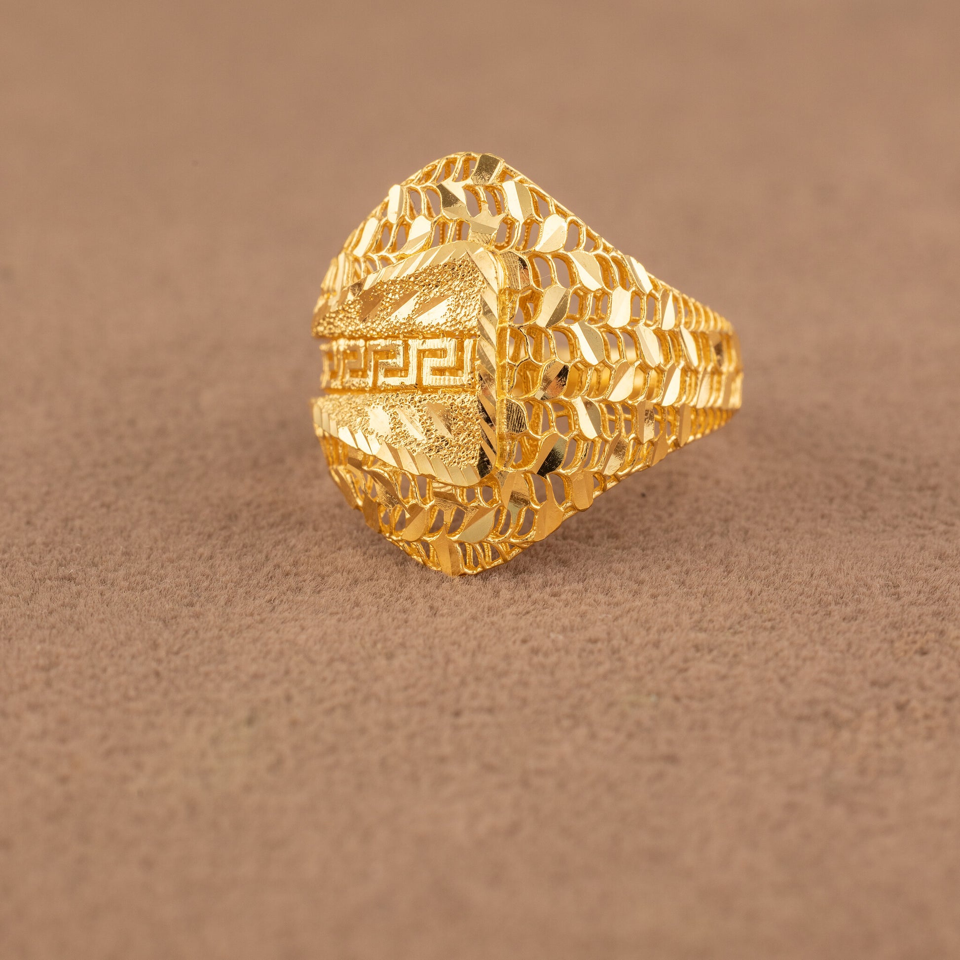 3D RP Rings (D434) - 925 Silver & 24K Gold Plated - Falaq Jewellery Oman