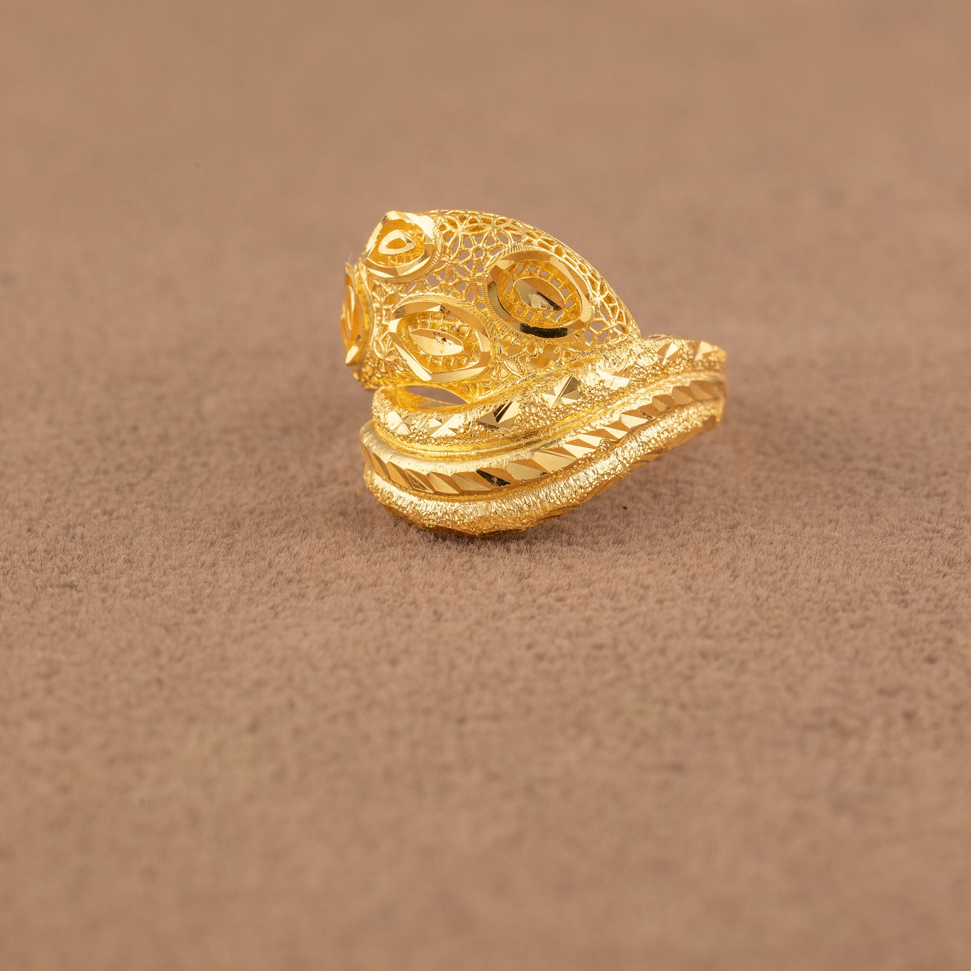 3D RP Rings (D435) - 925 Silver & 24K Gold Plated - Falaq Jewellery Oman