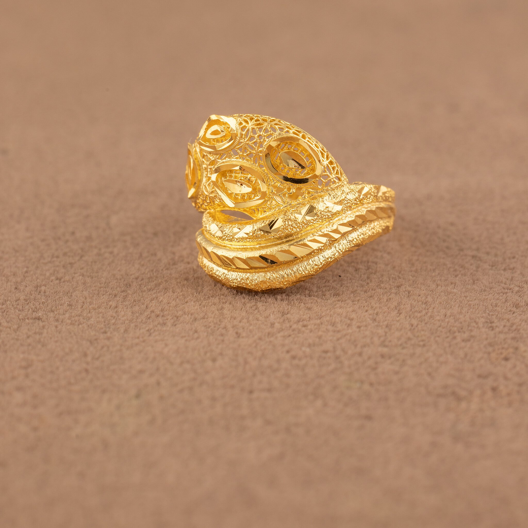 3D RP Rings (D435) - 925 Silver & 24K Gold Plated - Falaq Jewellery Oman