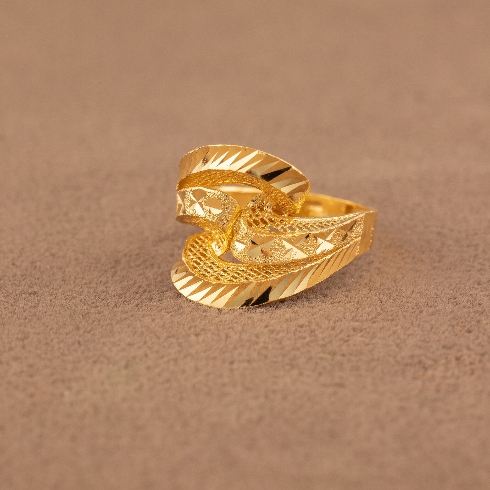 3D RP Rings (D436) - 925 Silver & 24K Gold Plated - Falaq Jewellery Oman