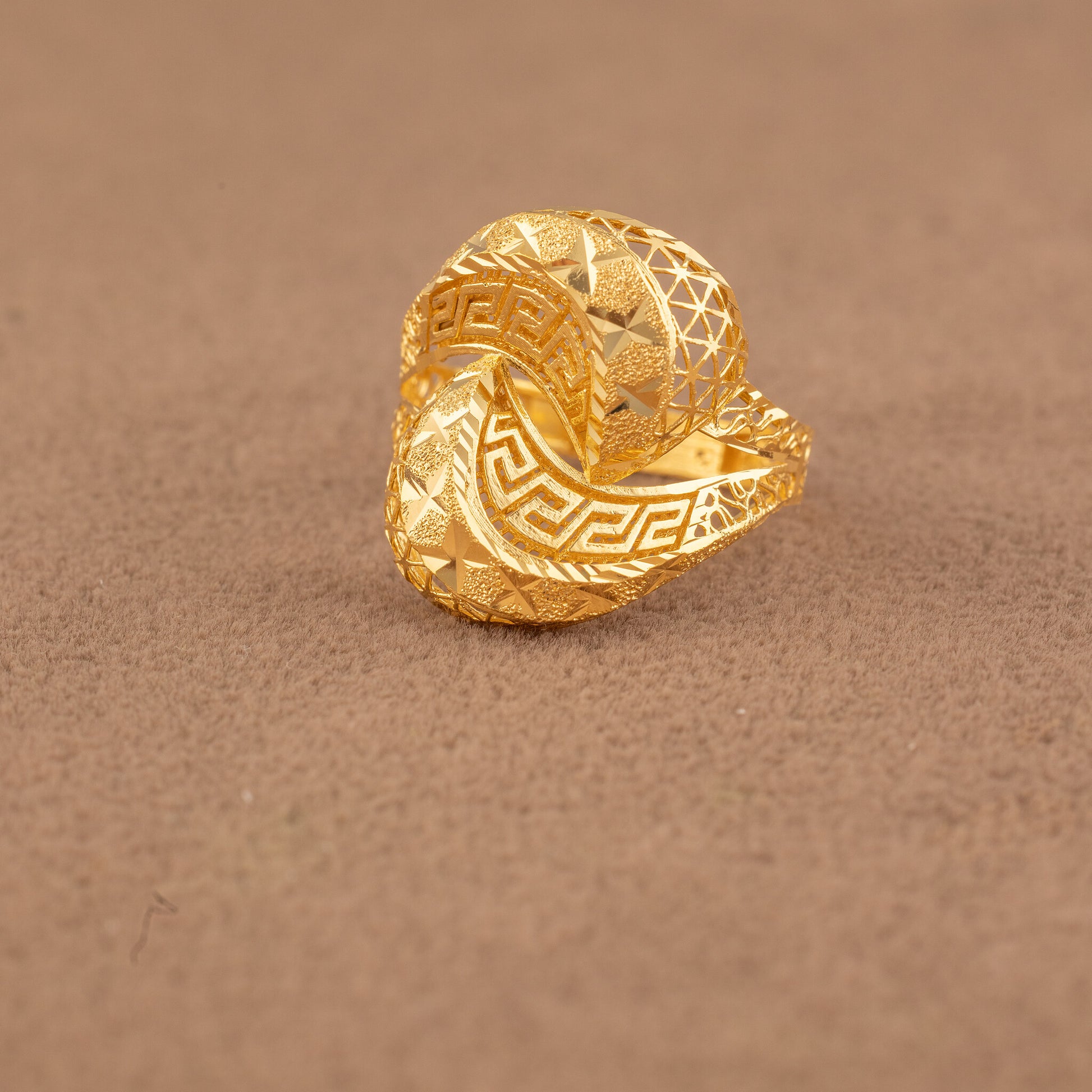3D RP Rings (D438) - 925 Silver & 24K Gold Plated - Falaq Jewellery Oman