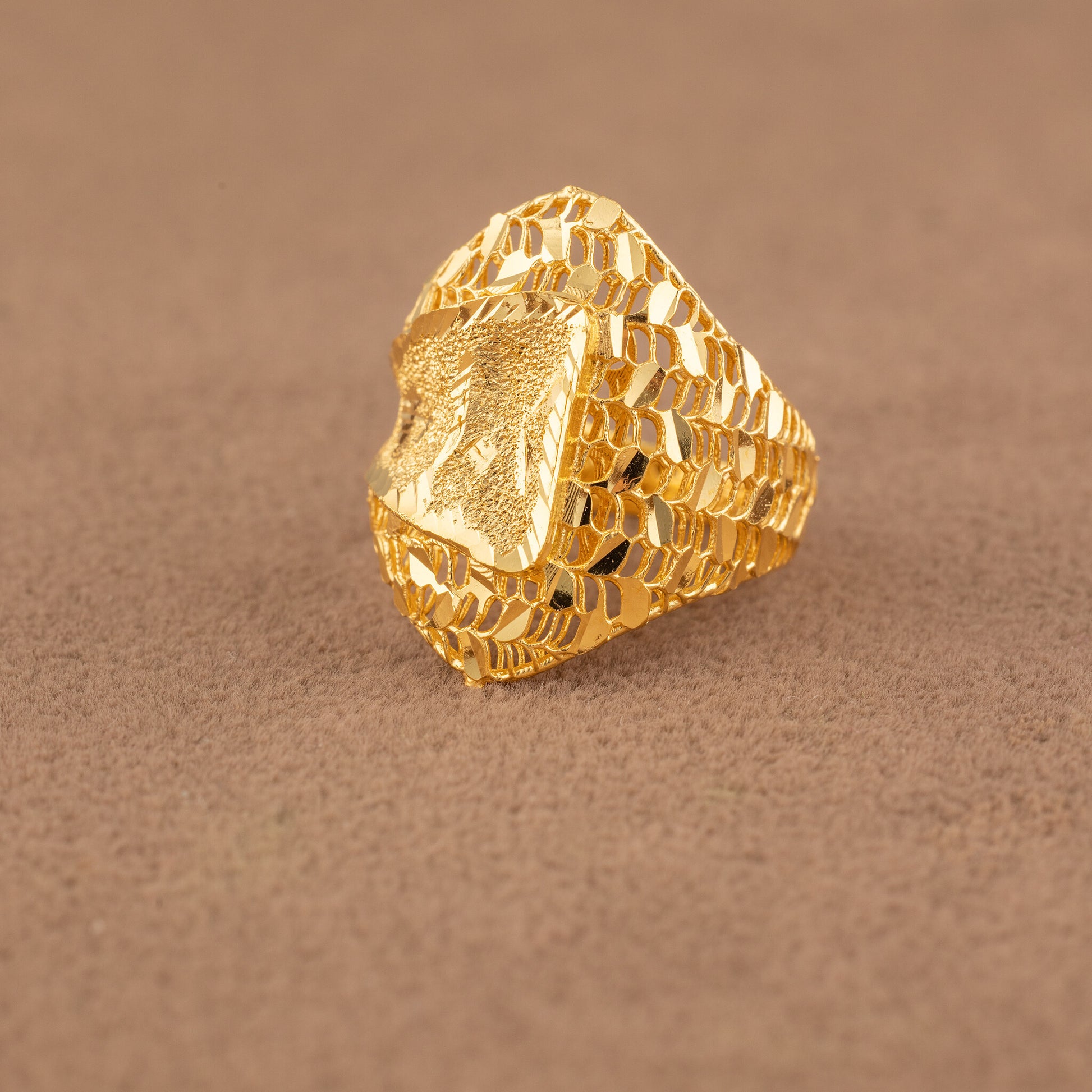 3D RP Rings (D439) - 925 Silver & 24K Gold Plated - Falaq Jewellery Oman