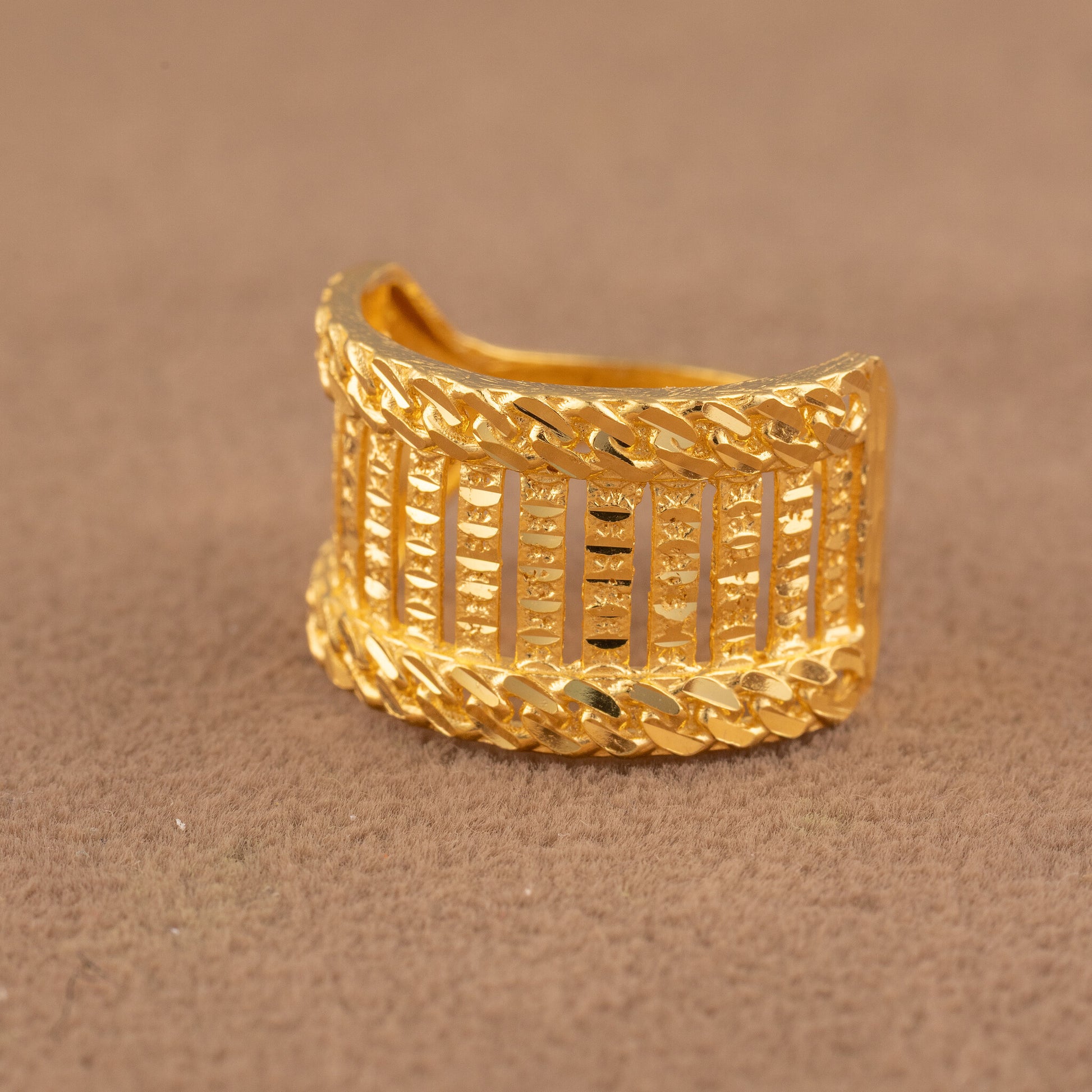 3D RP Rings (D443) - 925 Silver & 24K Gold Plated - Falaq Jewellery Oman