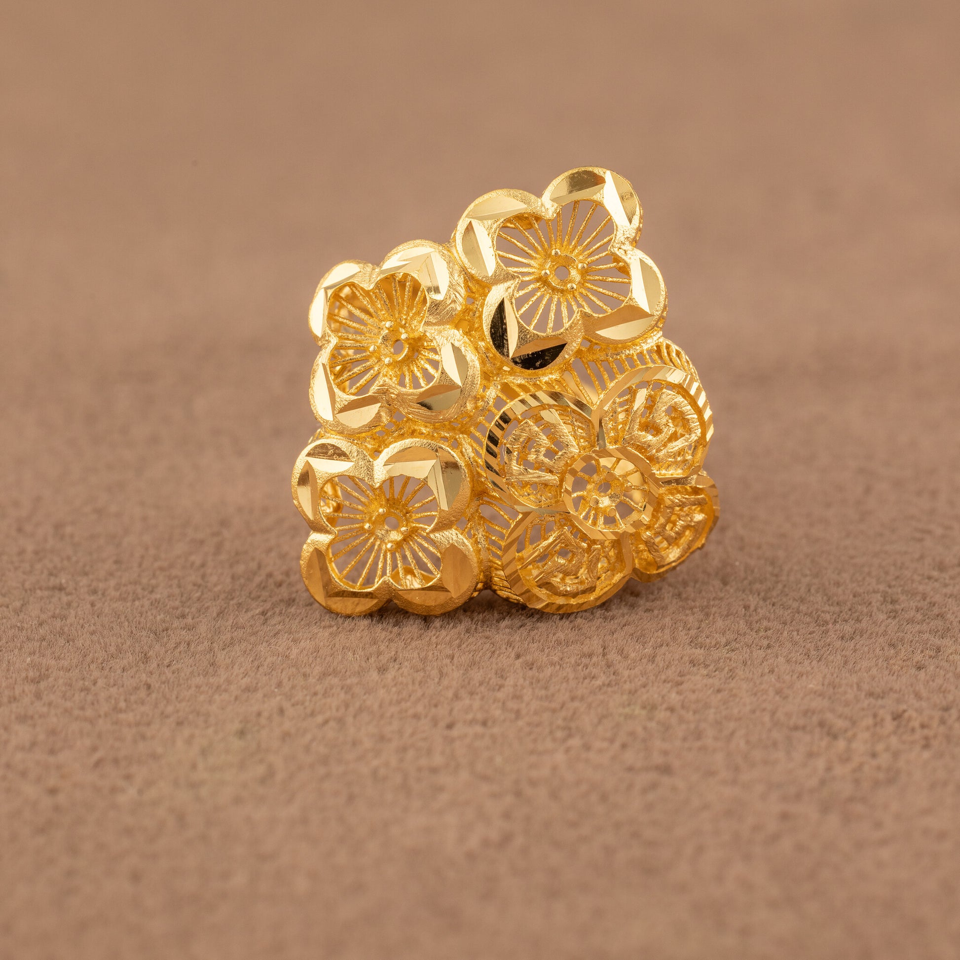 3D RP Rings (D444) - 925 Silver & 24K Gold Plated - Falaq Jewellery Oman