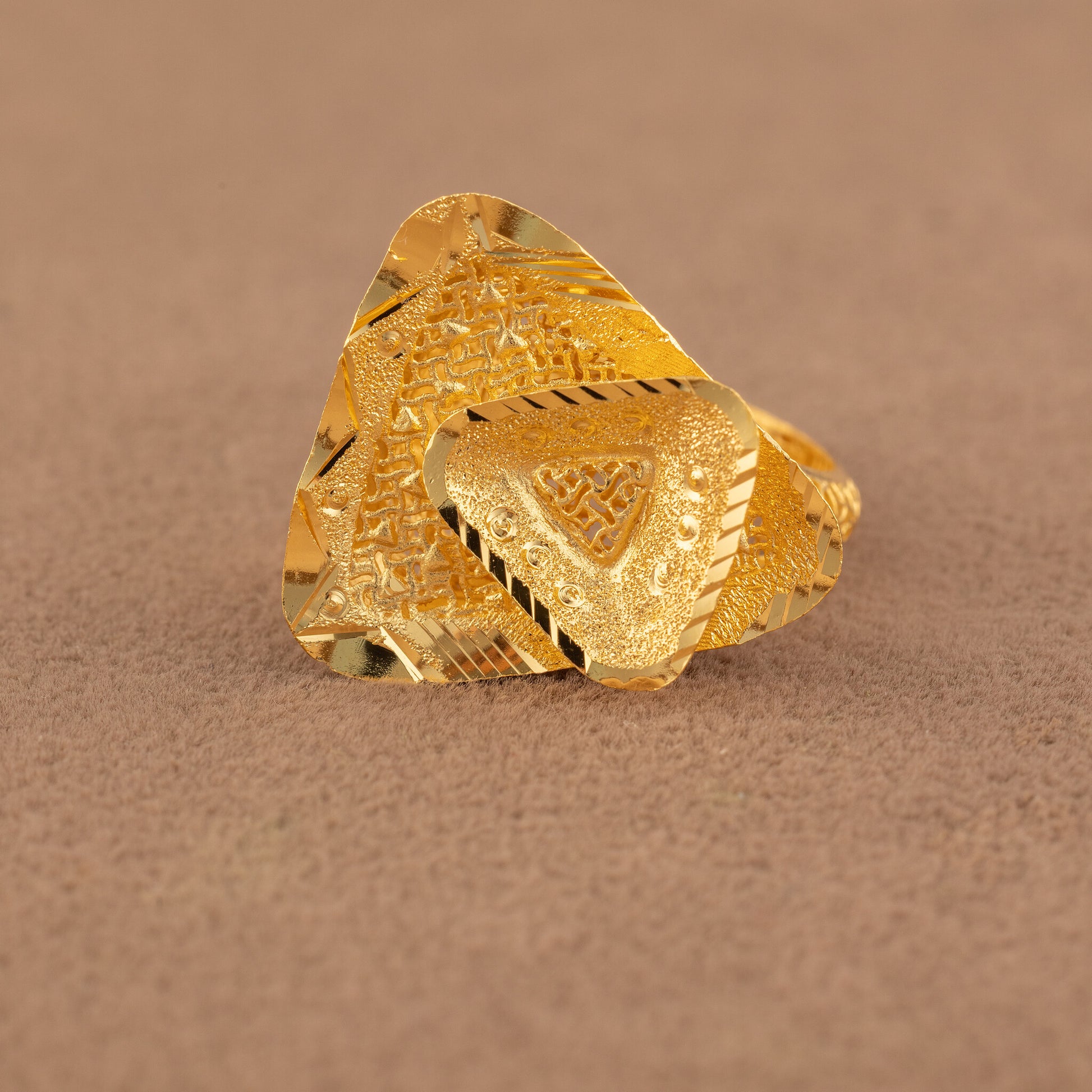 3D RP Rings (D445) - 925 Silver & 24K Gold Plated - Falaq Jewellery Oman
