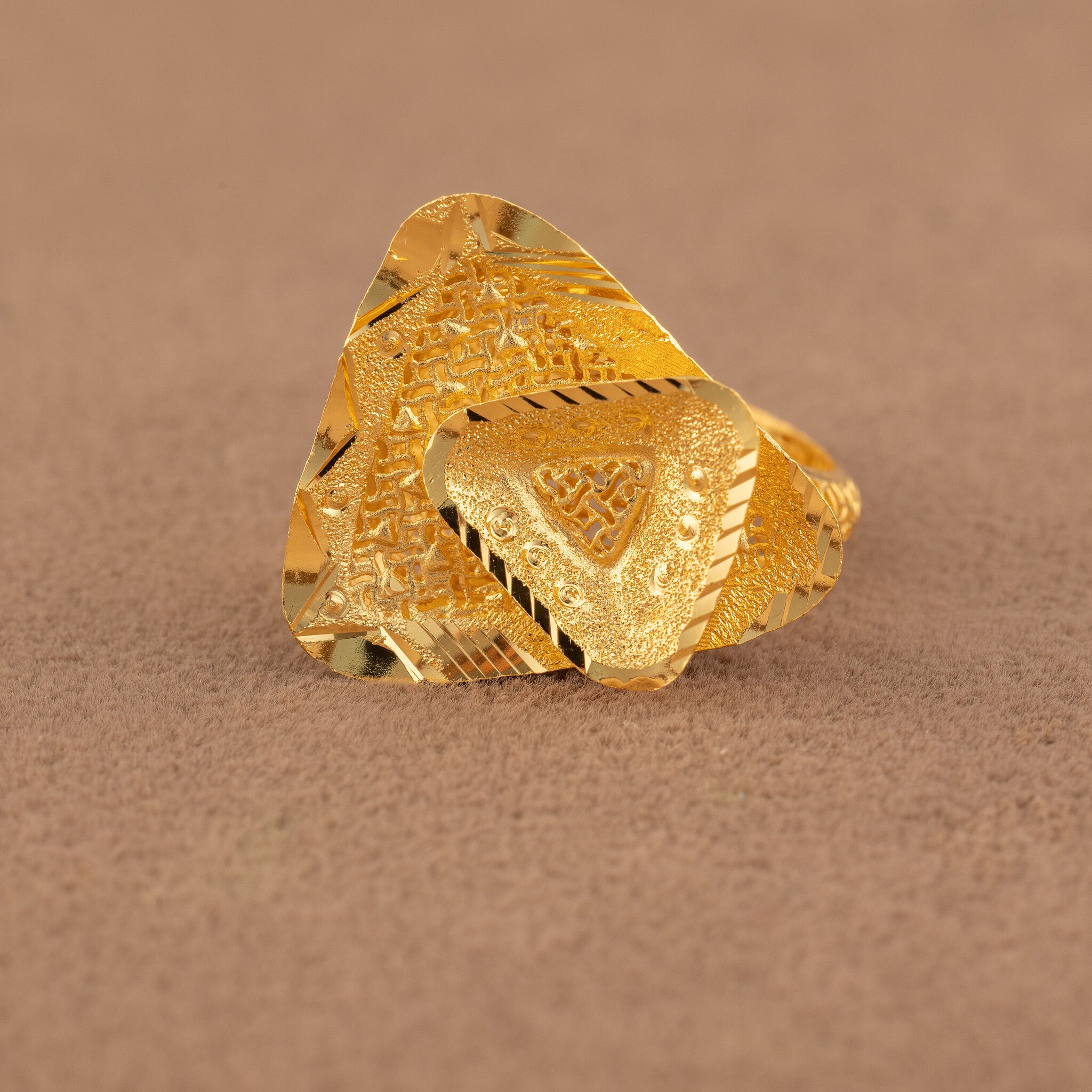3D RP Rings (D445) - 925 Silver & 24K Gold Plated - Falaq Jewellery Oman