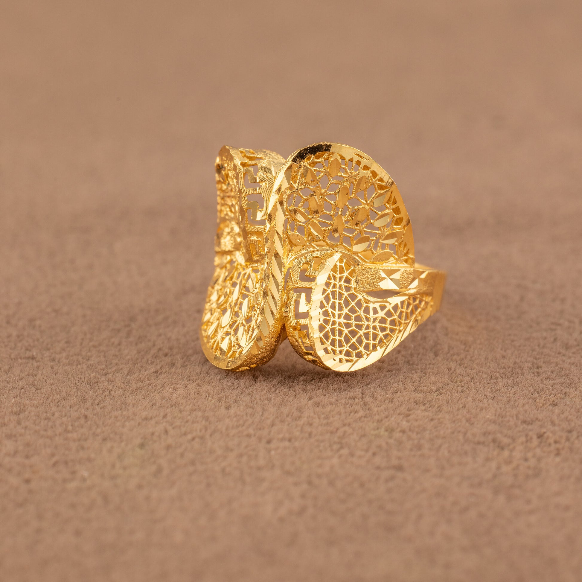 3D RP Rings (D446) - 925 Silver & 24K Gold Plated - Falaq Jewellery Oman