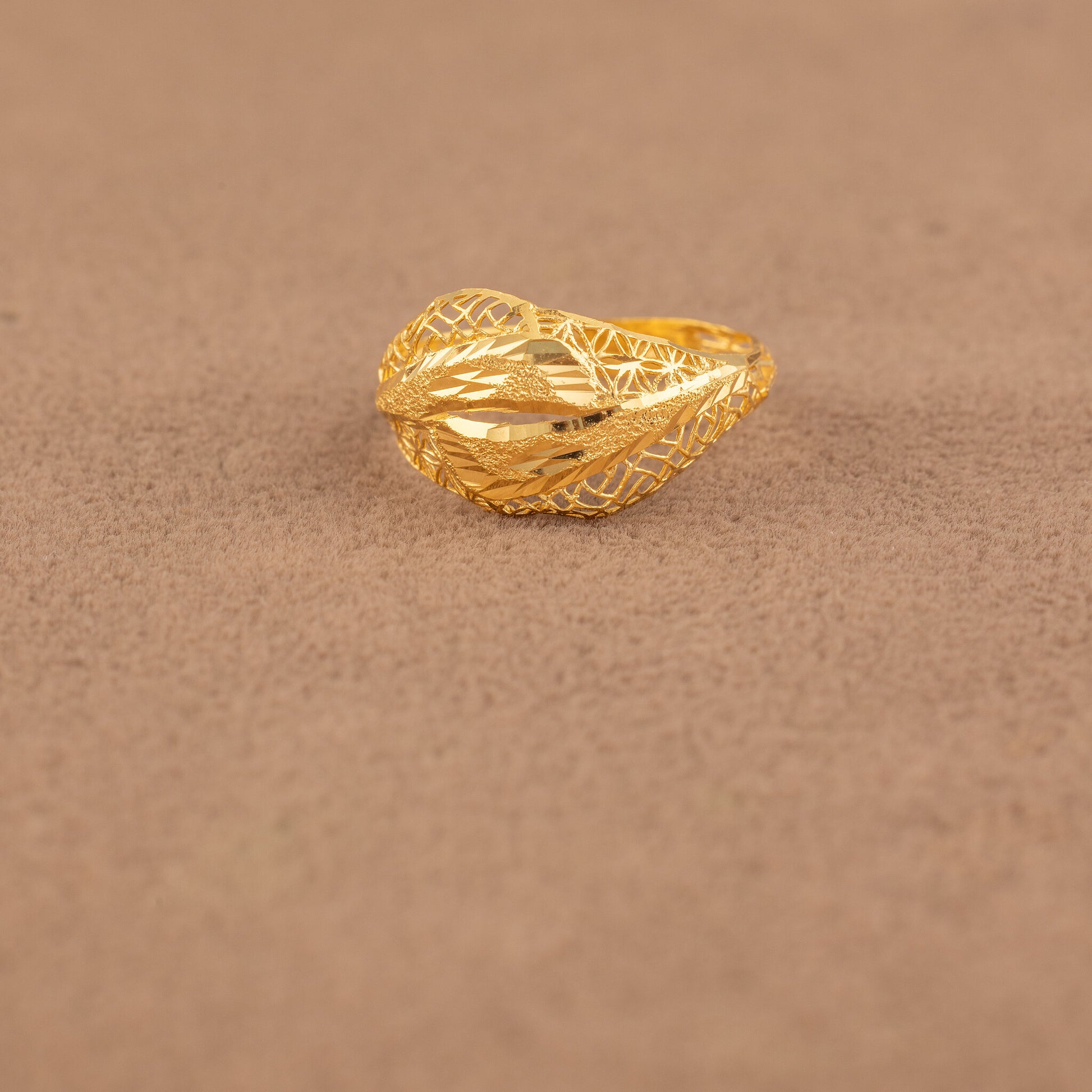 3D RP Rings (D447) - 925 Silver & 24K Gold Plated - Falaq Jewellery Oman