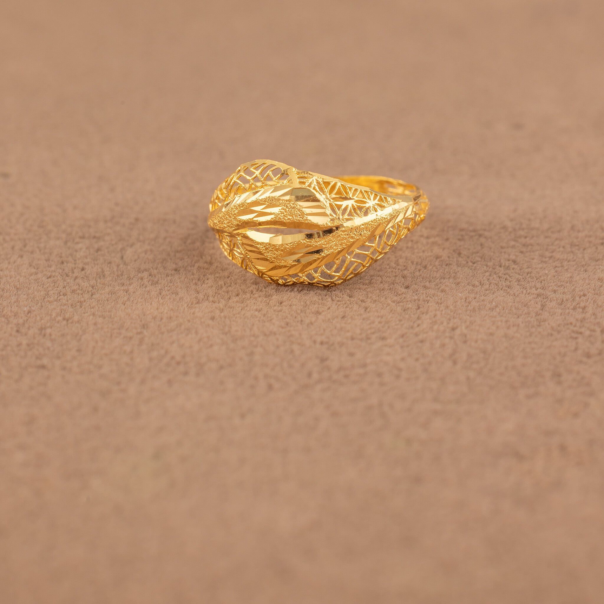3D RP Rings (D447) - 925 Silver & 24K Gold Plated - Falaq Jewellery Oman