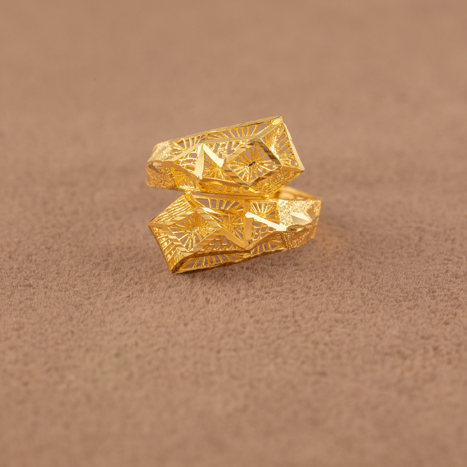 3D RP Rings (D448) - 925 Silver & 24K Gold Plated - Falaq Jewellery Oman