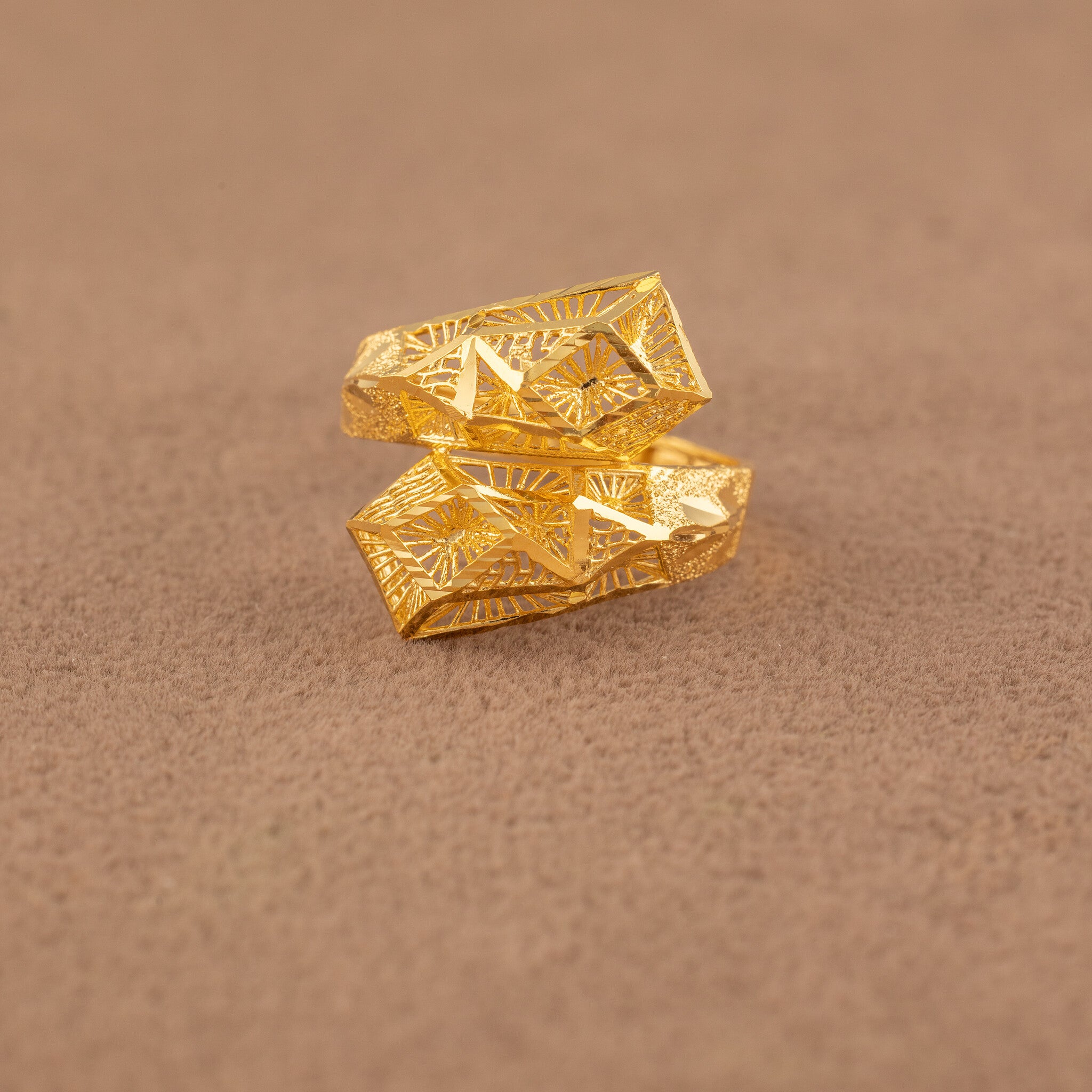 3D RP Rings (D448) - 925 Silver & 24K Gold Plated - Falaq Jewellery Oman