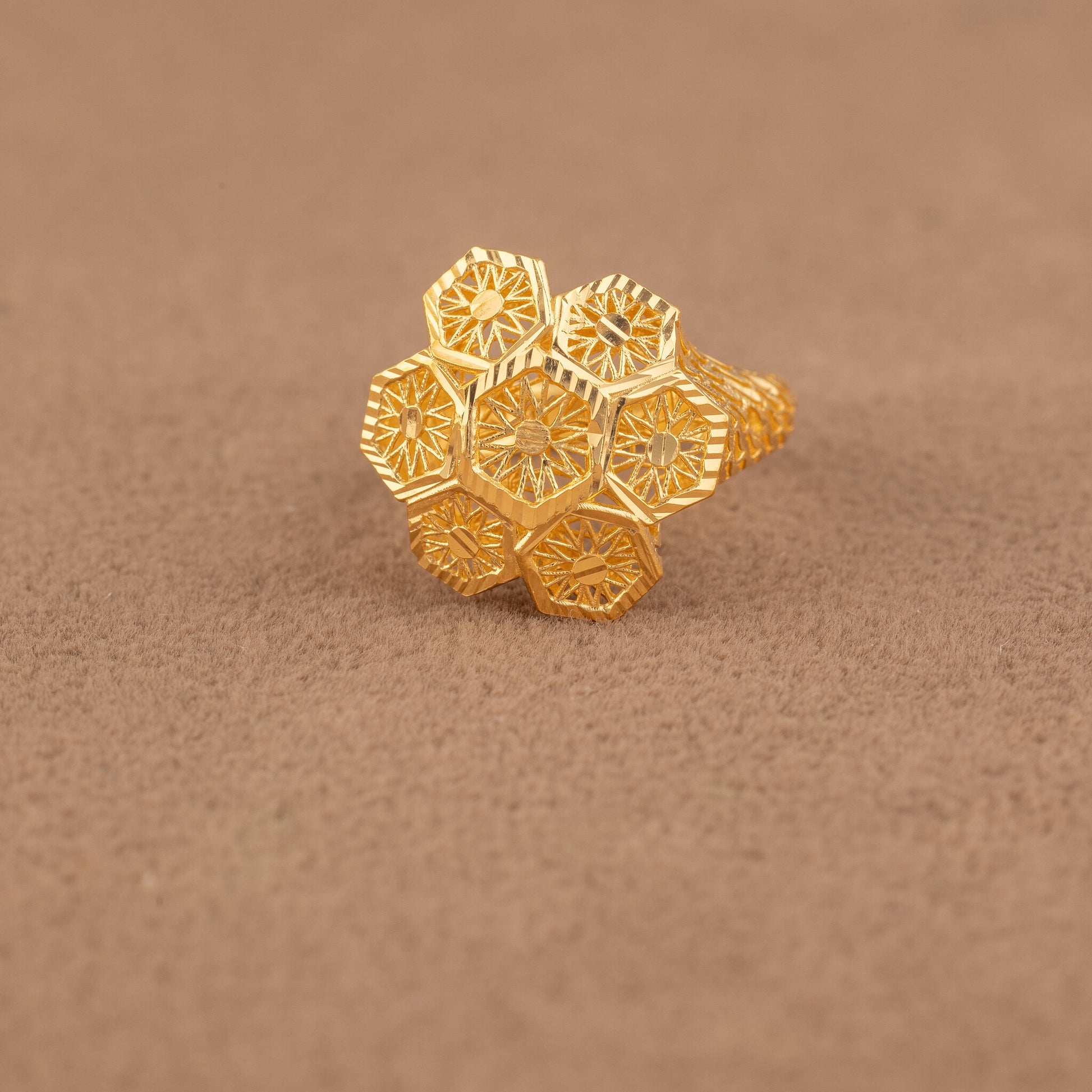 3D RP Rings (D450) - 925 Silver & 24K Gold Plated - Falaq Jewellery Oman