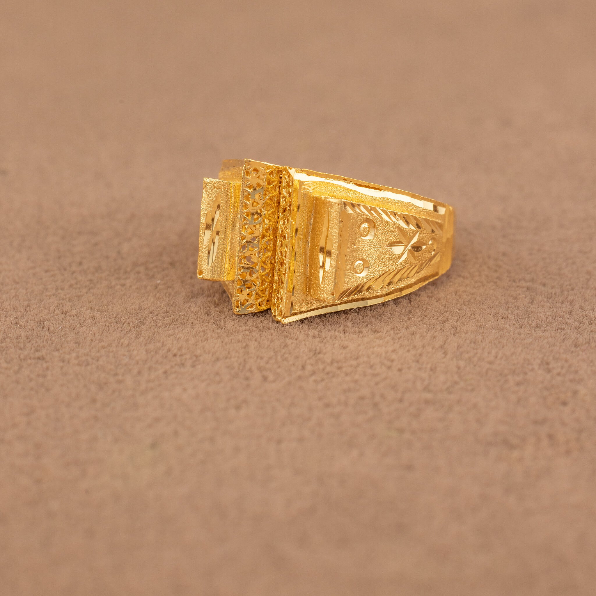 3D RP Rings (D453) - 925 Silver & 24K Gold Plated - Falaq Jewellery Oman