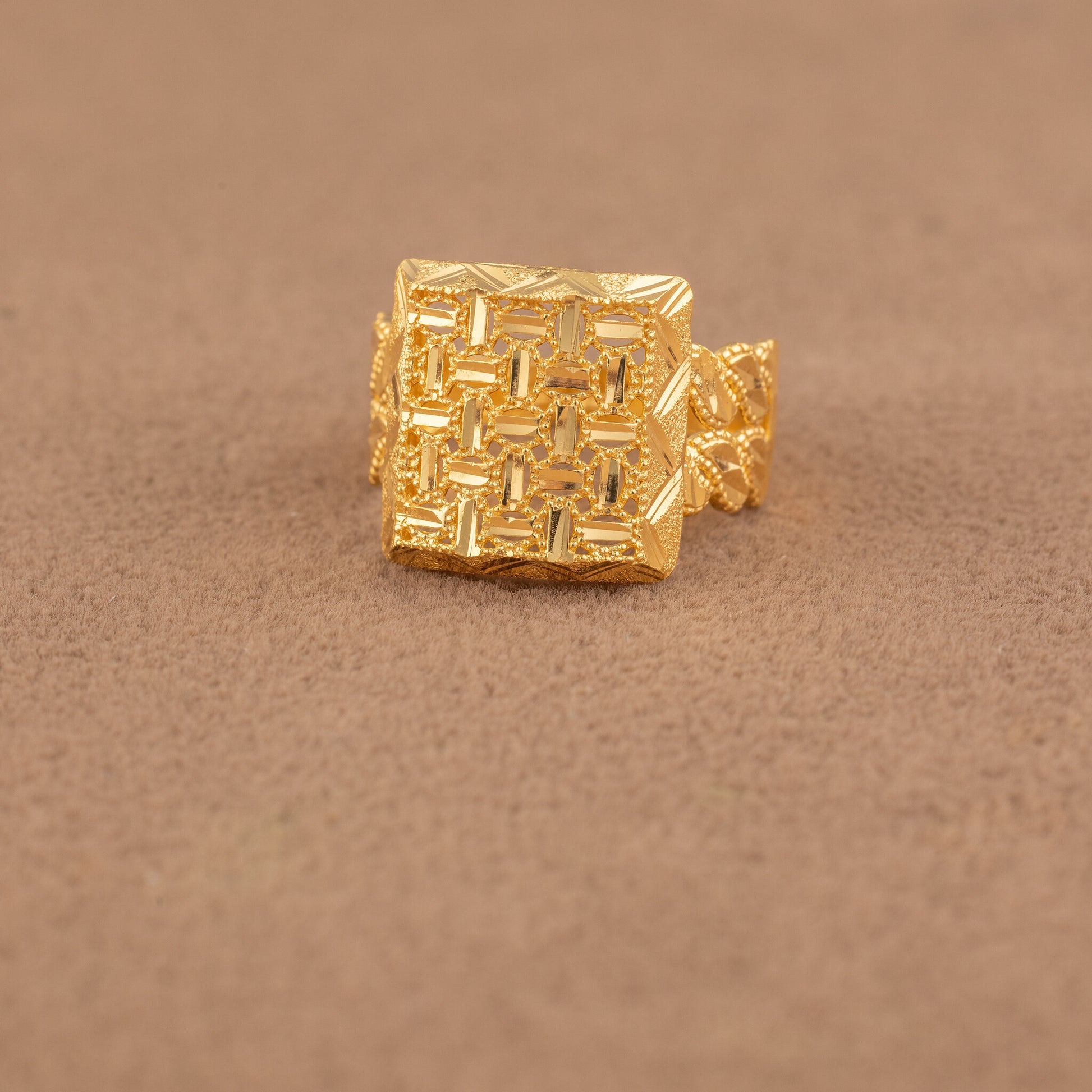 3D RP Rings (D454) - 925 Silver & 24K Gold Plated - Falaq Jewellery Oman
