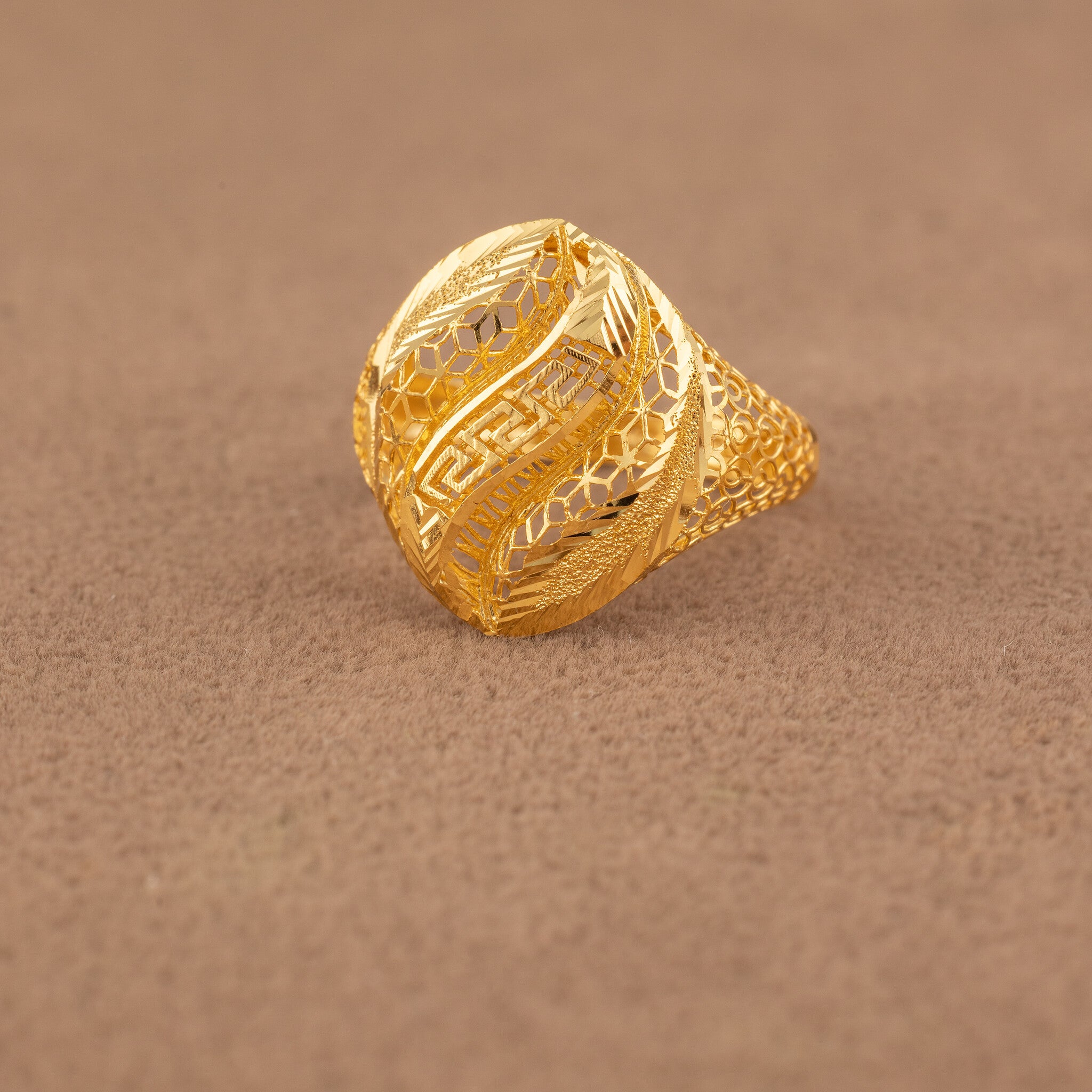 3D RP Rings (D455) - 925 Silver & 24K Gold Plated - Falaq Jewellery Oman