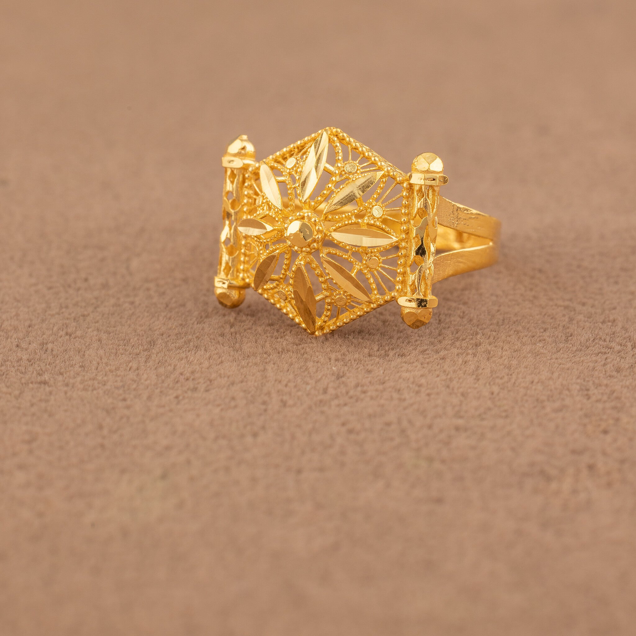 3D RP Rings (D457) - 925 Silver & 24K Gold Plated - Falaq Jewellery Oman