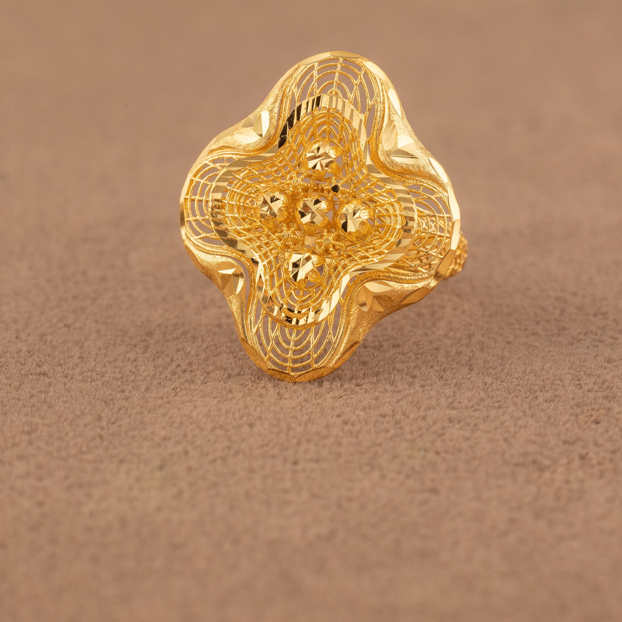 3D RP Rings (D460) - 925 Silver & 24K Gold Plated - Falaq Jewellery Oman