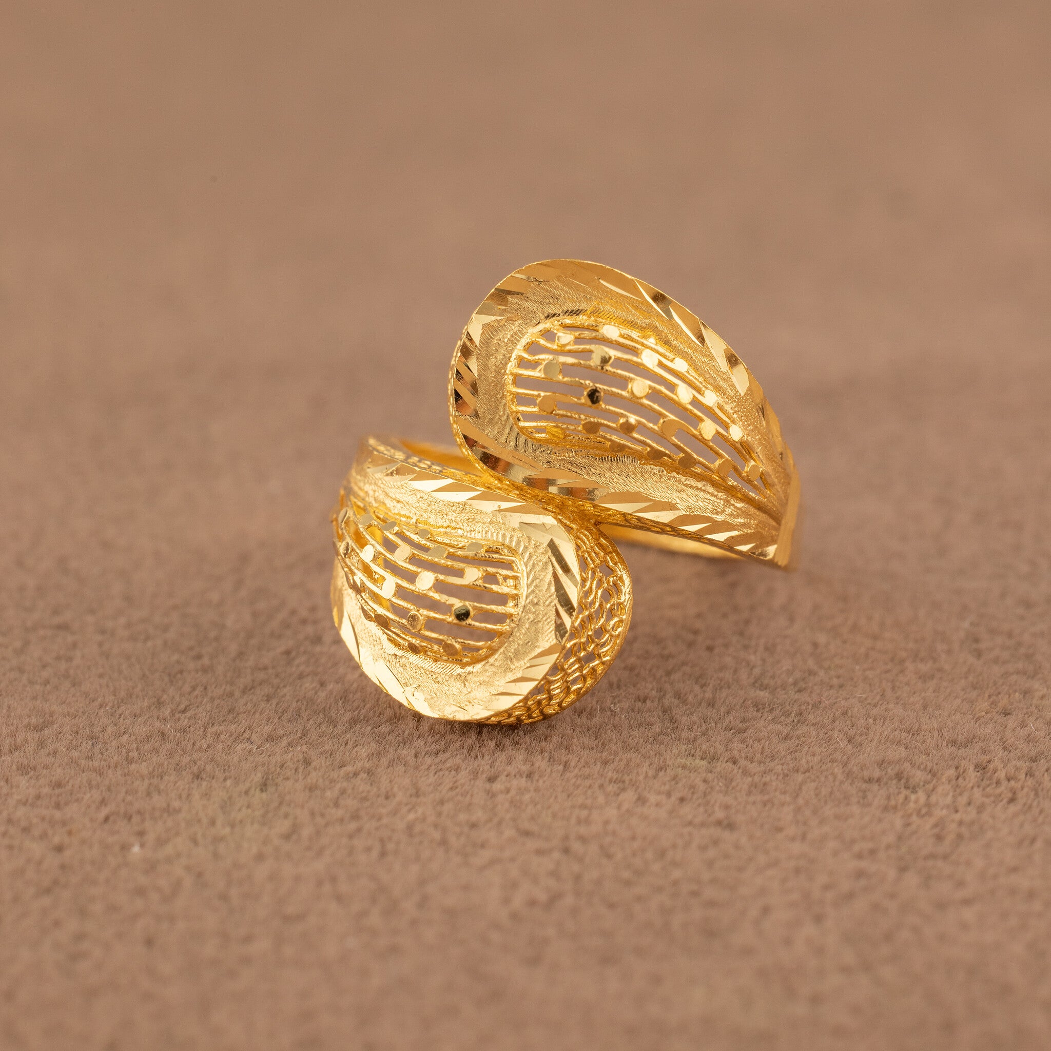 3D RP Rings (D461) - 925 Silver & 24K Gold Plated - Falaq Jewellery Oman