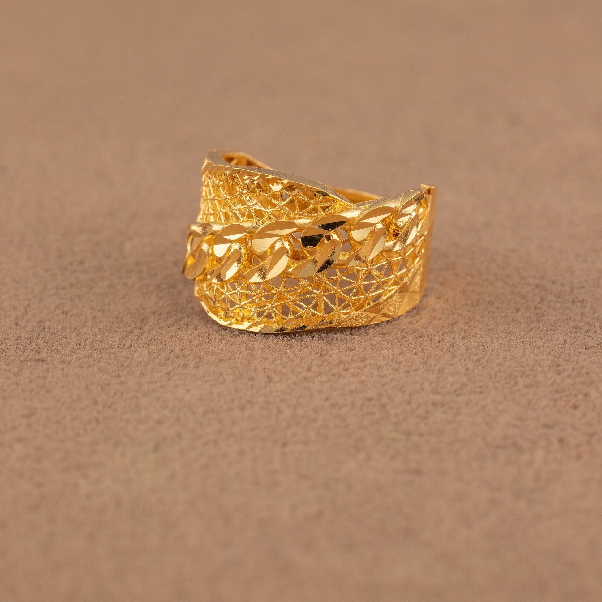 3D RP Rings (D462) - 925 Silver & 24K Gold Plated - Falaq Jewellery Oman