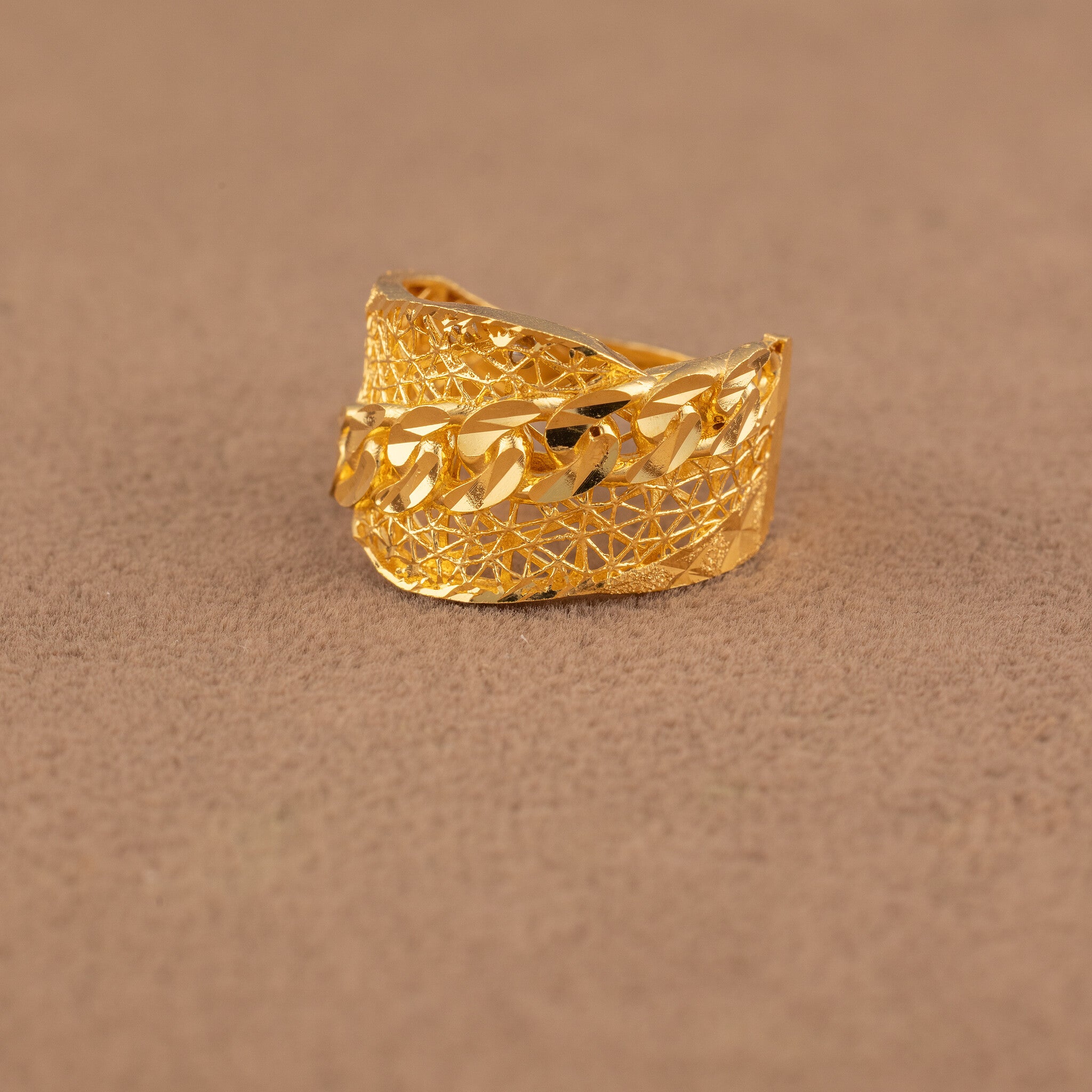 3D RP Rings (D462) - 925 Silver & 24K Gold Plated - Falaq Jewellery Oman