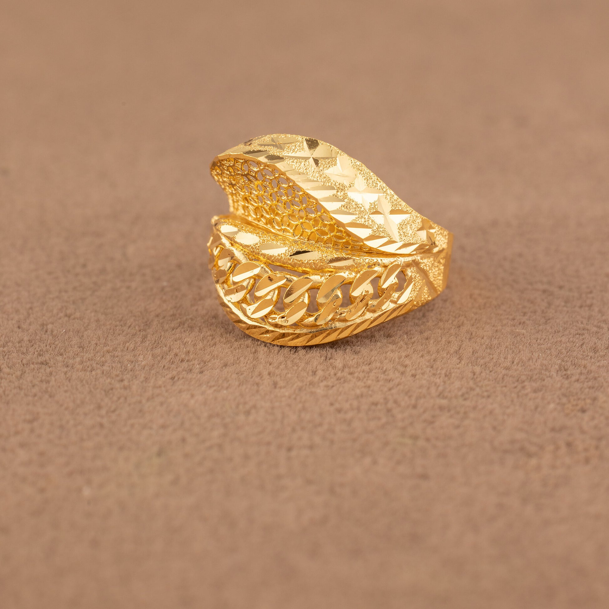 3D RP Rings (D464) - 925 Silver & 24K Gold Plated - Falaq Jewellery Oman