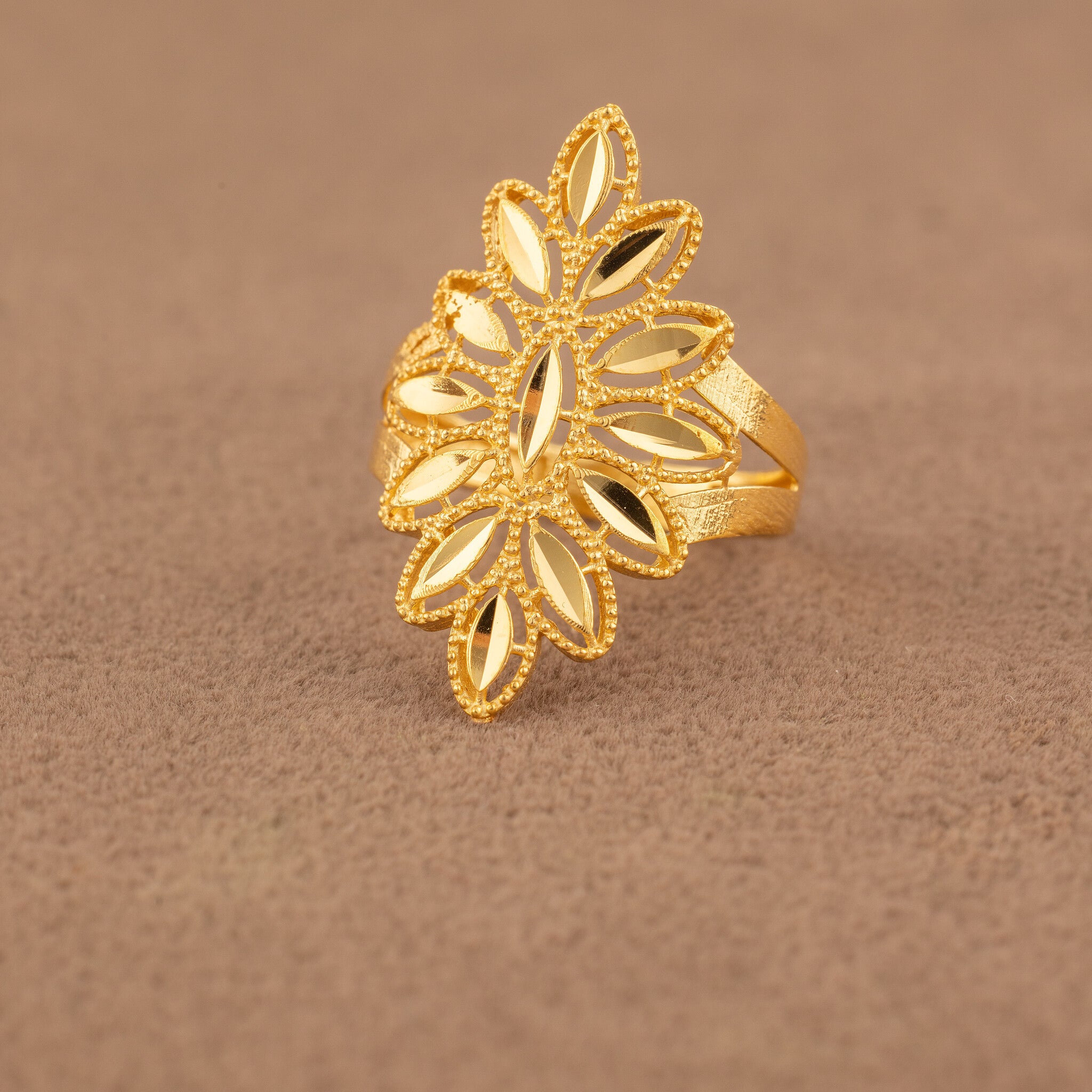 3D RP Rings (D467) - 925 Silver & 24K Gold Plated - Falaq Jewellery Oman