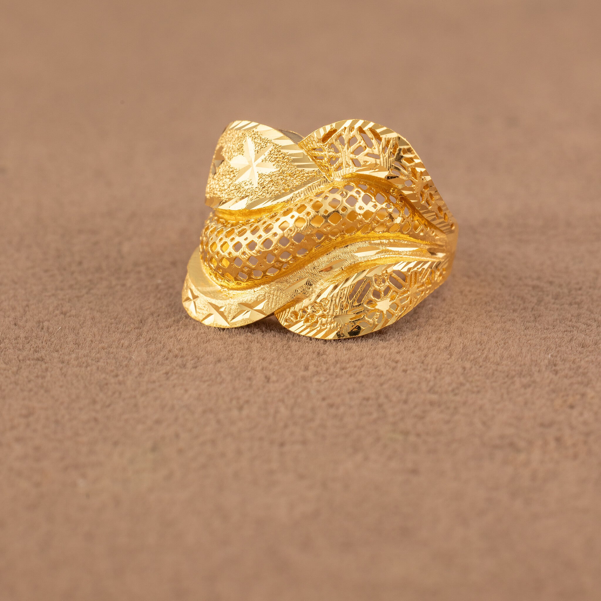 3D RP Rings (D472) - 925 Silver & 24K Gold Plated - Falaq Jewellery Oman