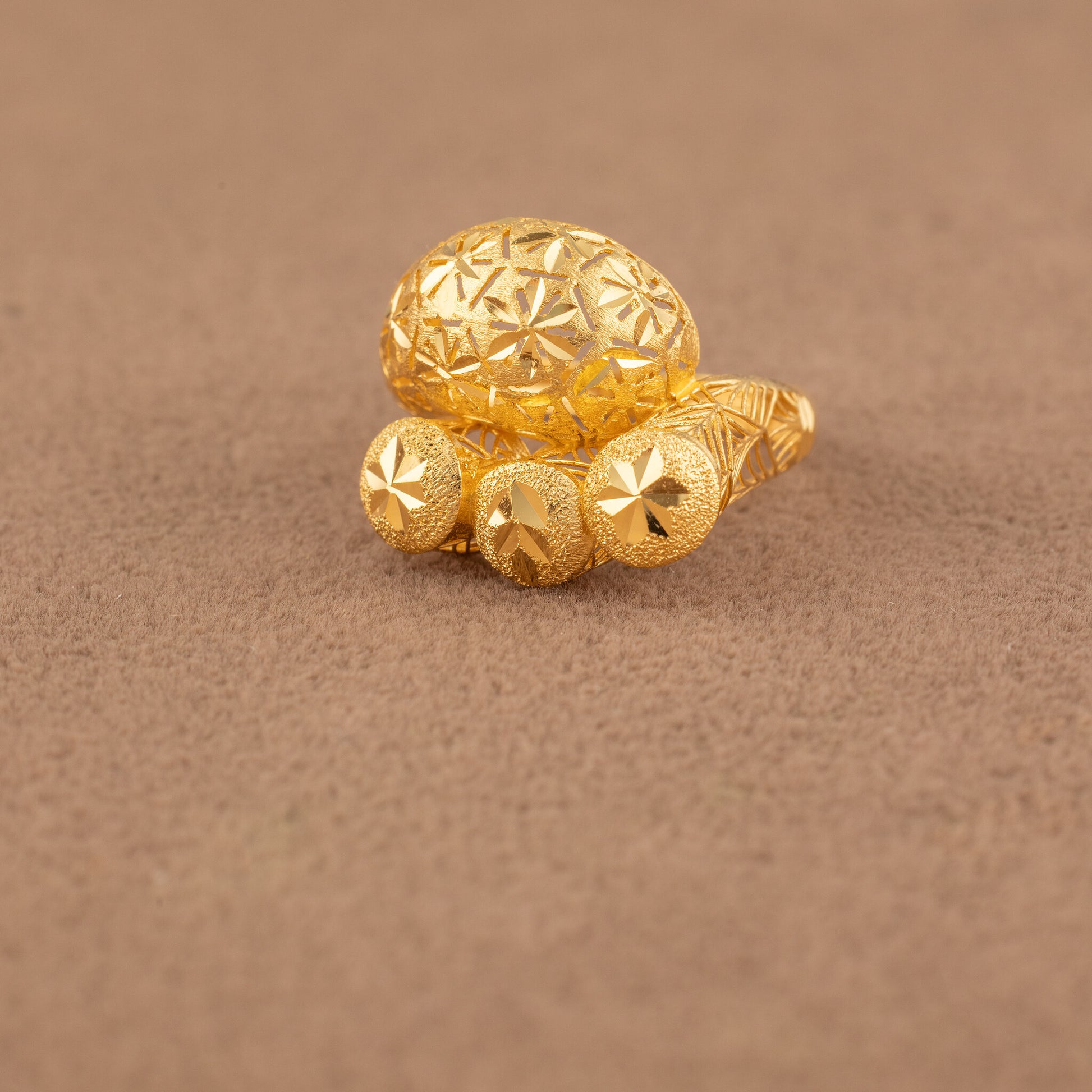 3D RP Rings (D473) - 925 Silver & 24K Gold Plated - Falaq Jewellery Oman