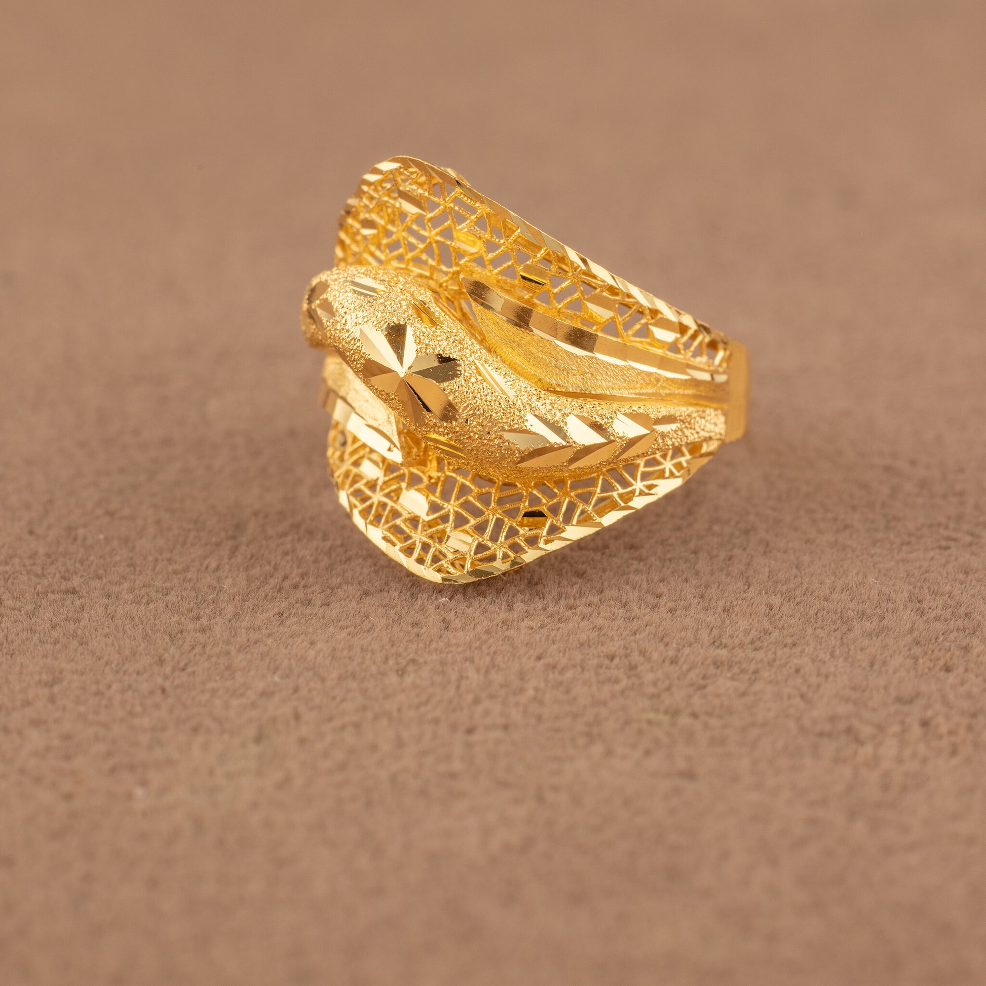 3D RP Rings (D474) - 925 Silver & 24K Gold Plated - Falaq Jewellery Oman