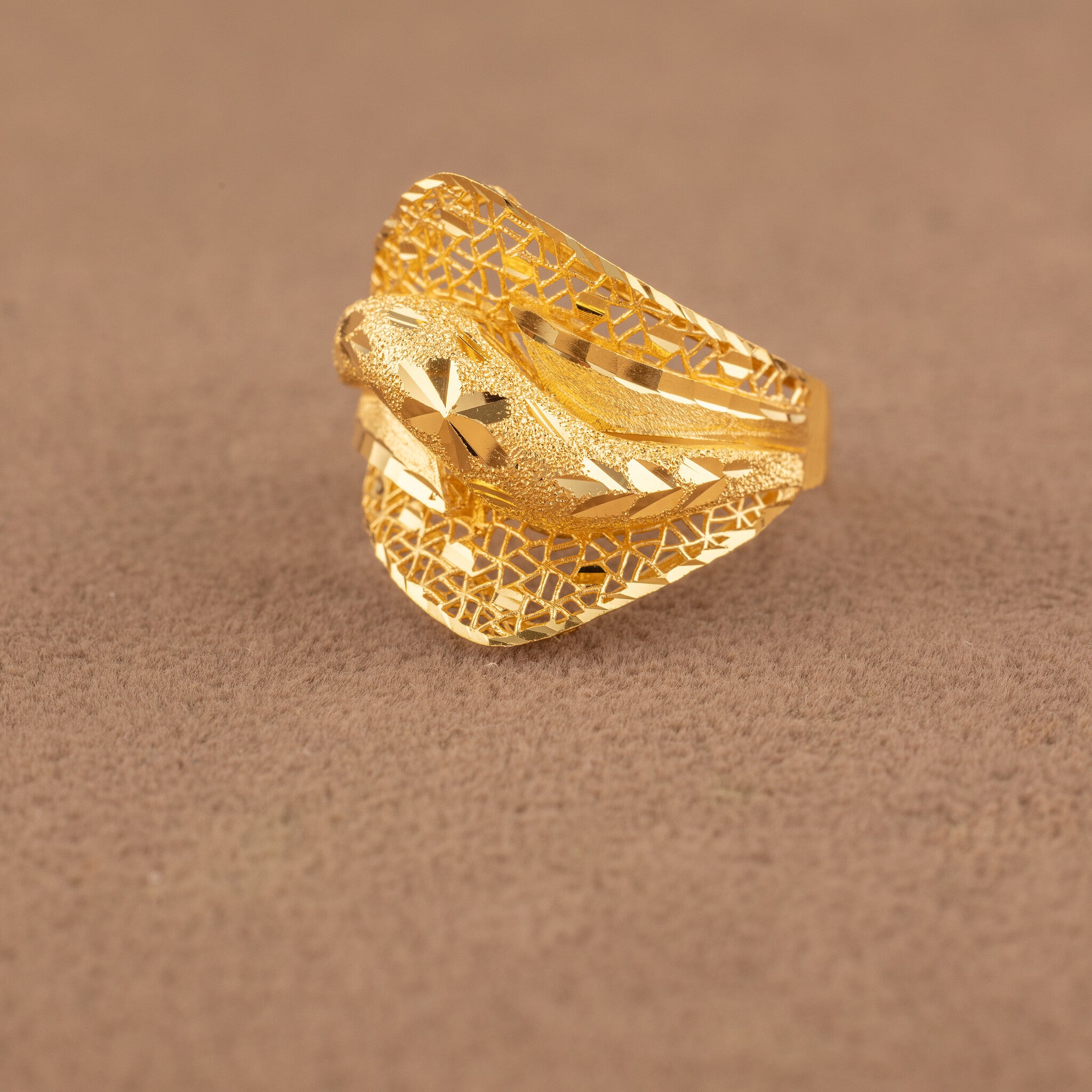 3D RP Rings (D474) - 925 Silver & 24K Gold Plated - Falaq Jewellery Oman