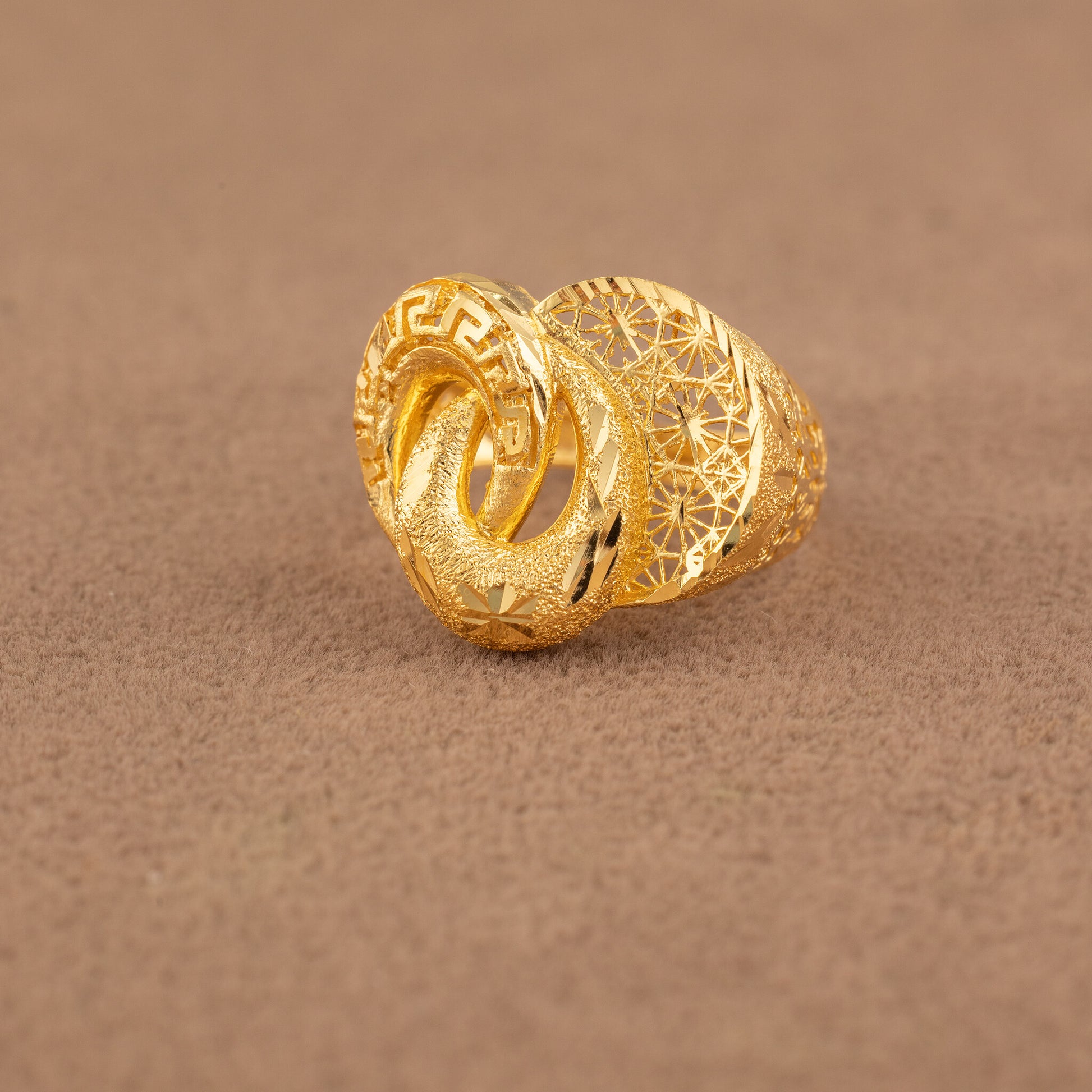 3D RP Rings (D476) - 925 Silver & 24K Gold Plated - Falaq Jewellery Oman