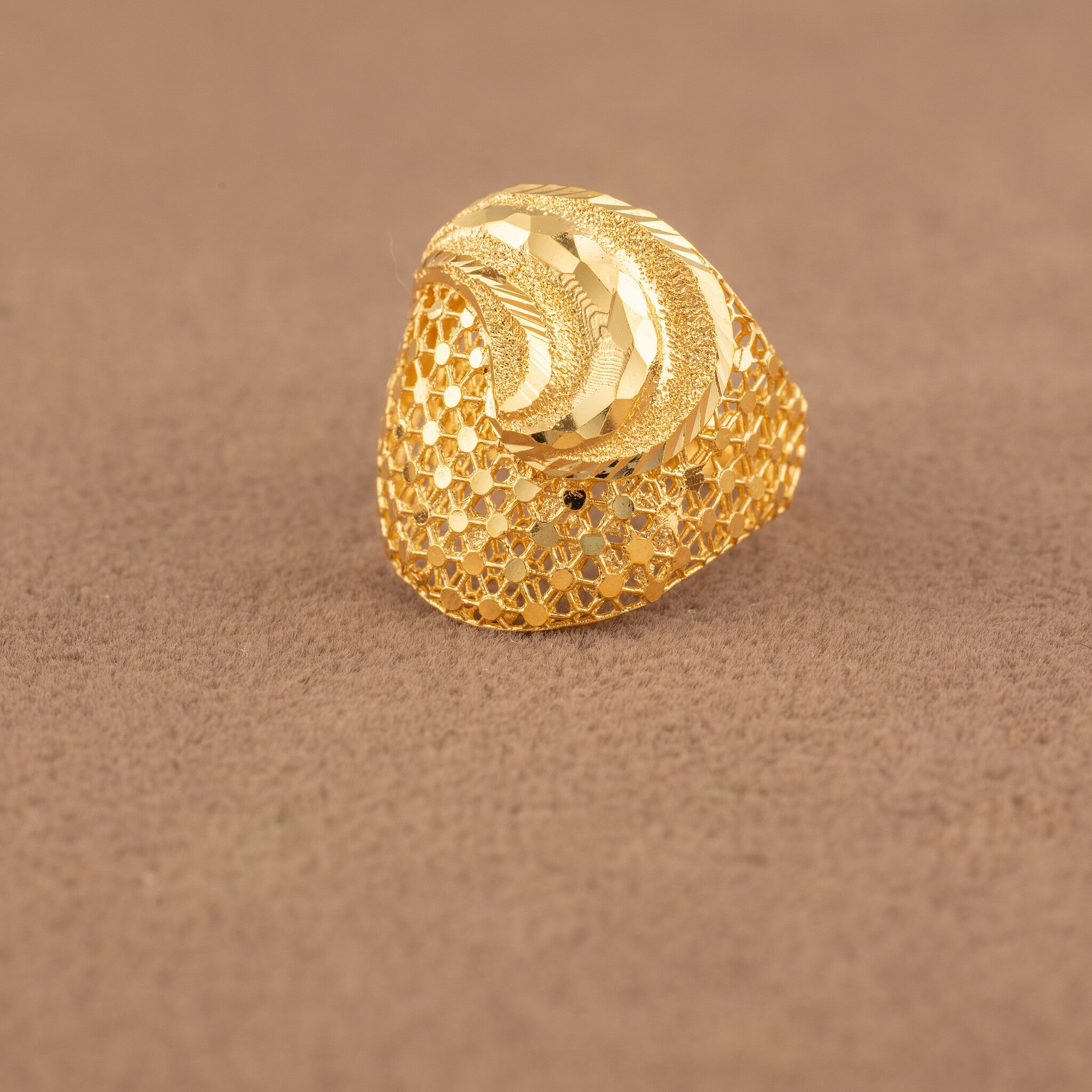 3D RP Rings (D477) - 925 Silver & 24K Gold Plated - Falaq Jewellery Oman
