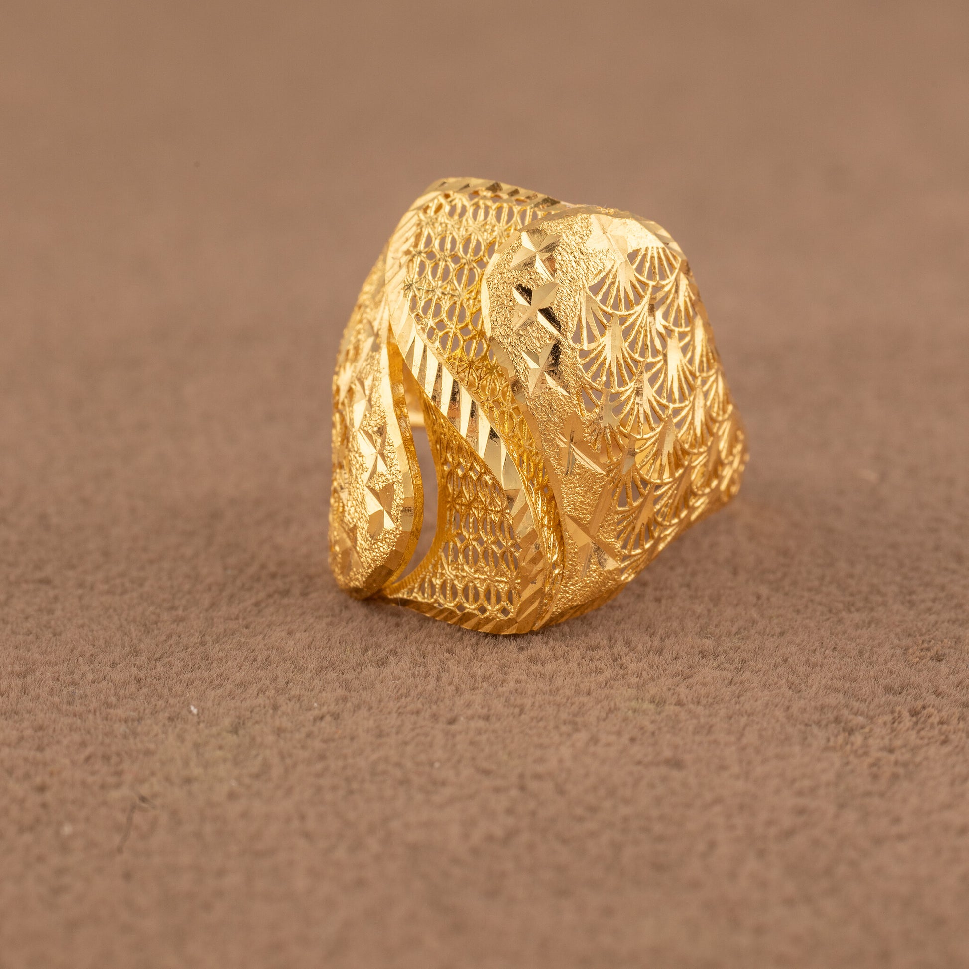 3D RP Rings (D479) - 925 Silver & 24K Gold Plated - Falaq Jewellery Oman