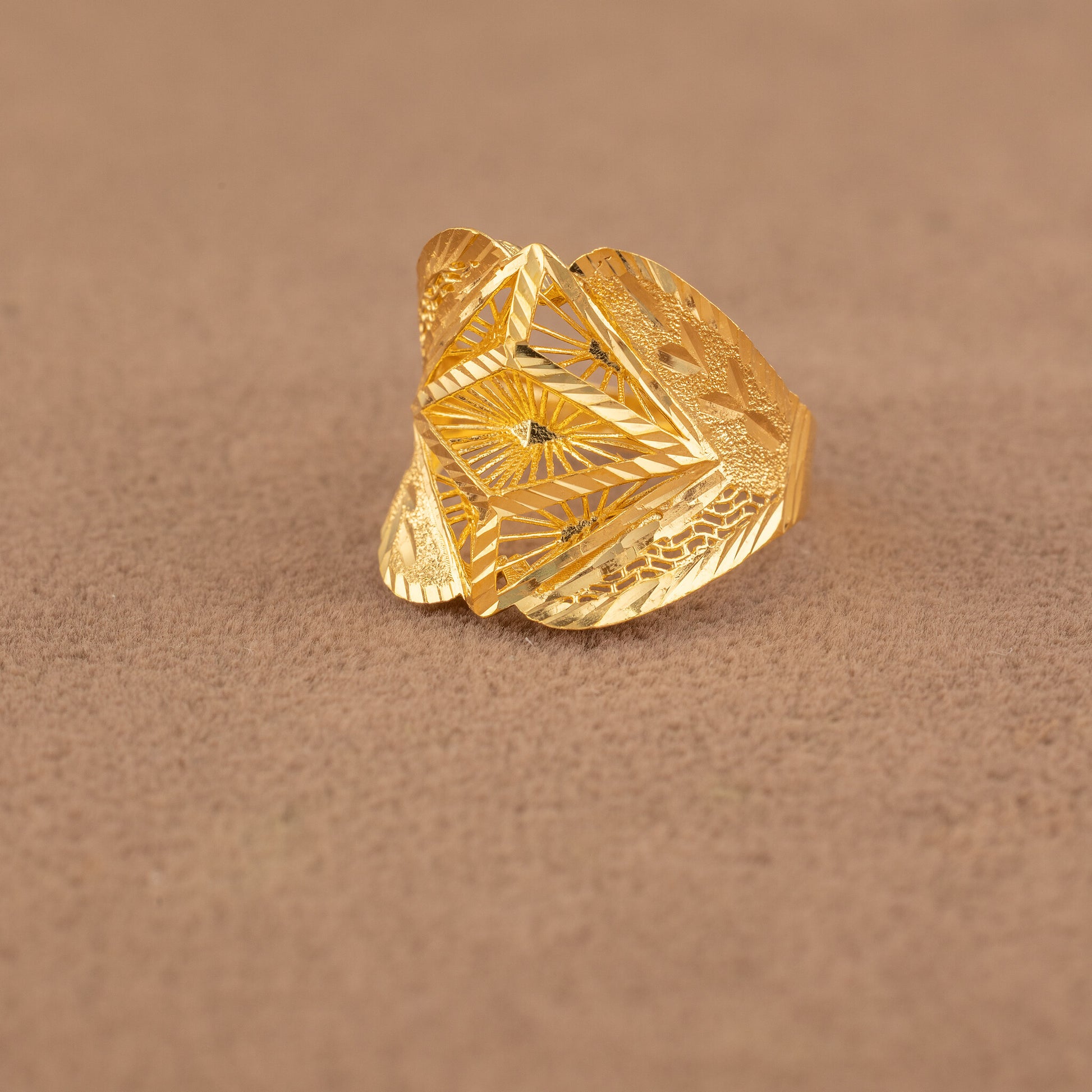 3D RP Rings (D480) - 925 Silver & 24K Gold Plated - Falaq Jewellery Oman