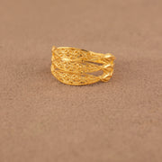 3D RP Rings (D481) - 925 Silver & 24K Gold Plated - Falaq Jewellery Oman