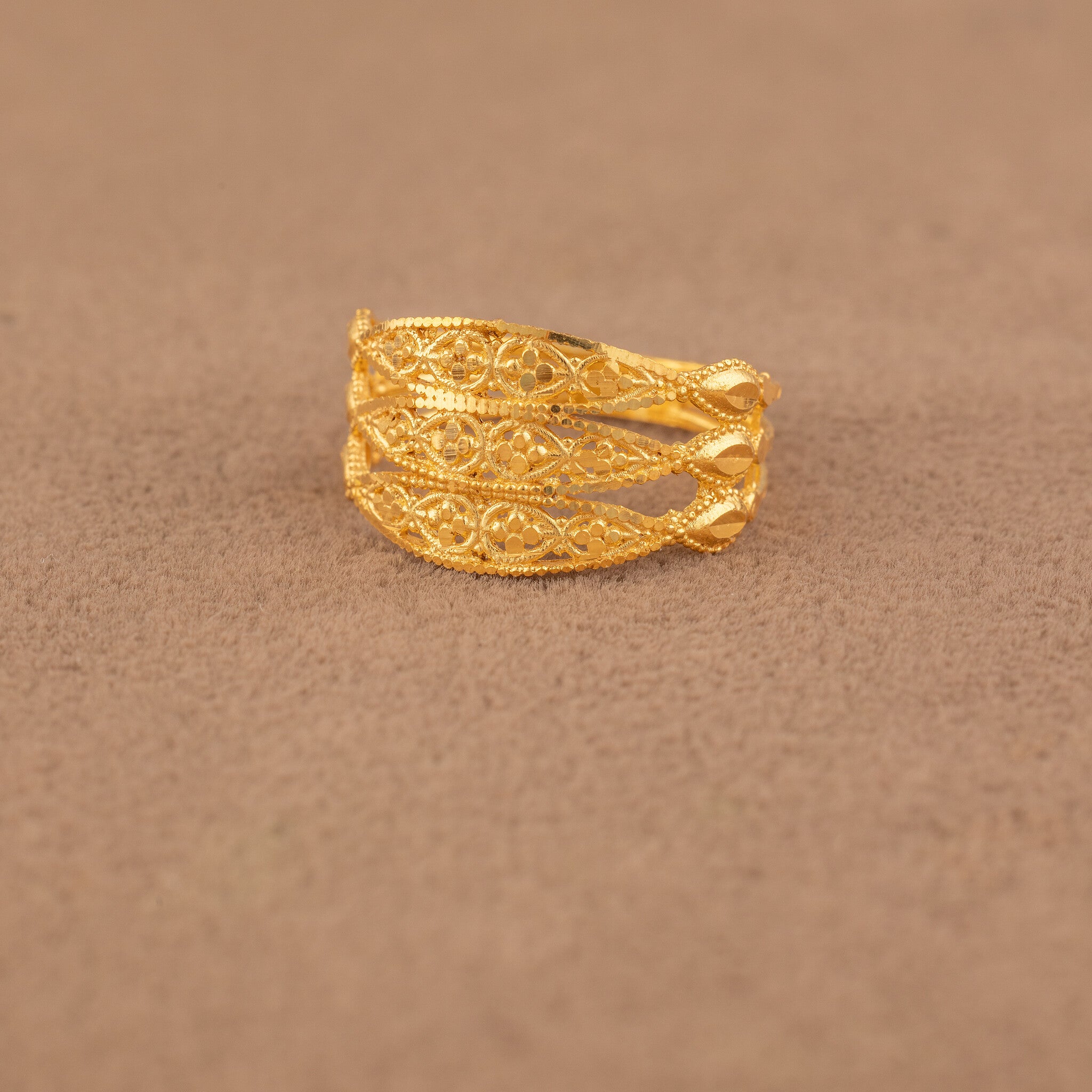 3D RP Rings (D481) - 925 Silver & 24K Gold Plated - Falaq Jewellery Oman