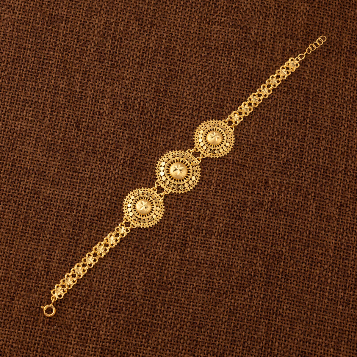 RP 3 Piece Bracelet / Patta (D7) - 925 Silver & 24K Gold Plated - Falaq Jewellery Oman