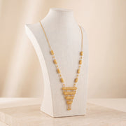 4 Step Mala Necklace 1 on travertine