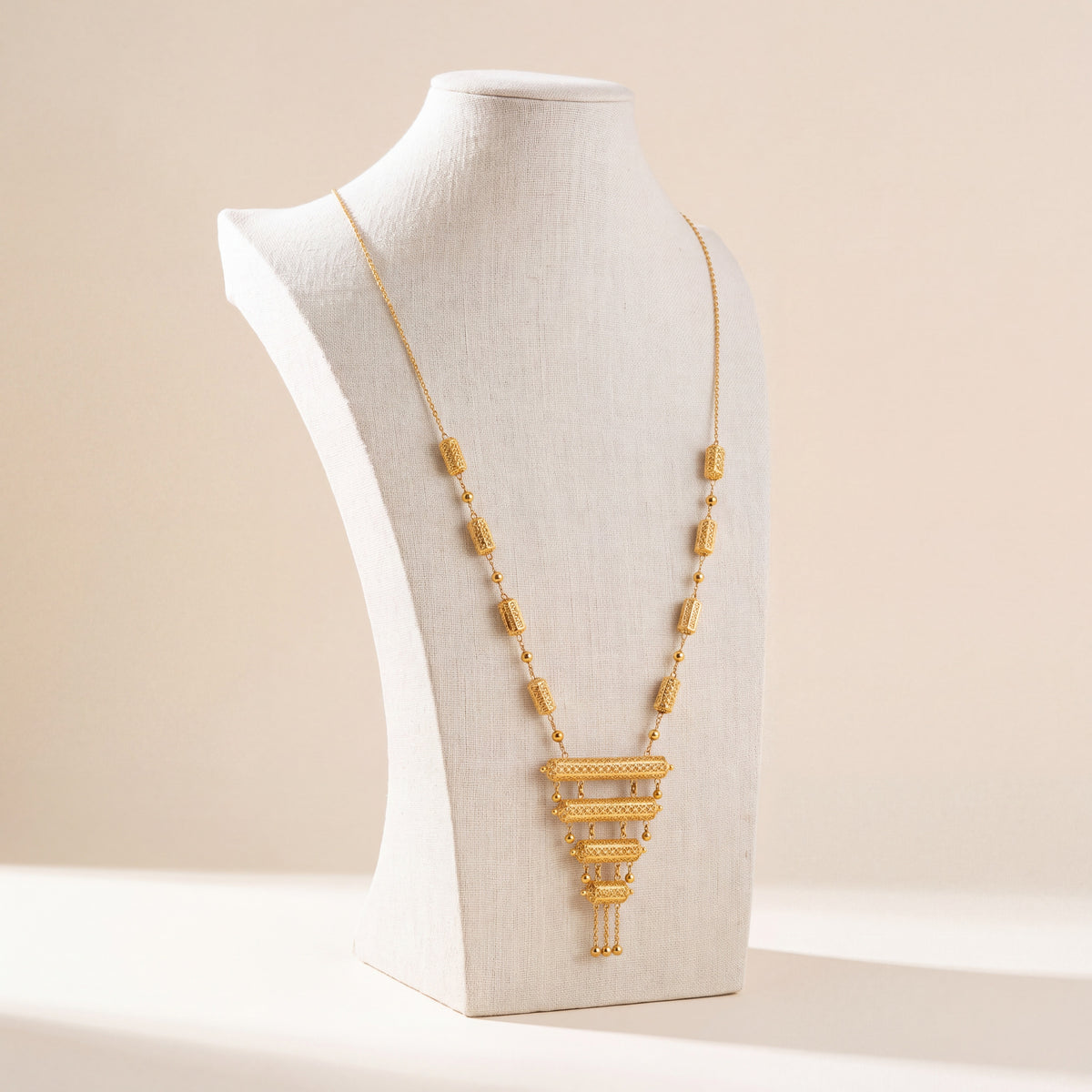 4 Step Mala Necklace 1, 925 silver 24K gold plated