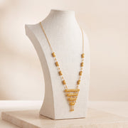 4 Step Mala Necklace 12 on travertine