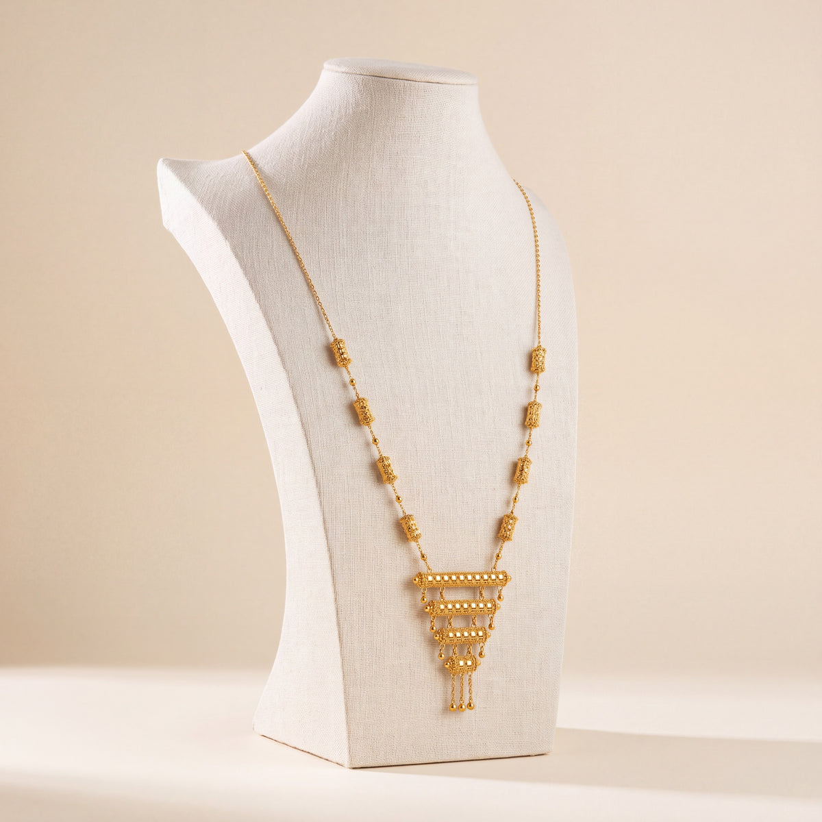 4 Step Mala Necklace 12, 925 silver 24K gold plated
